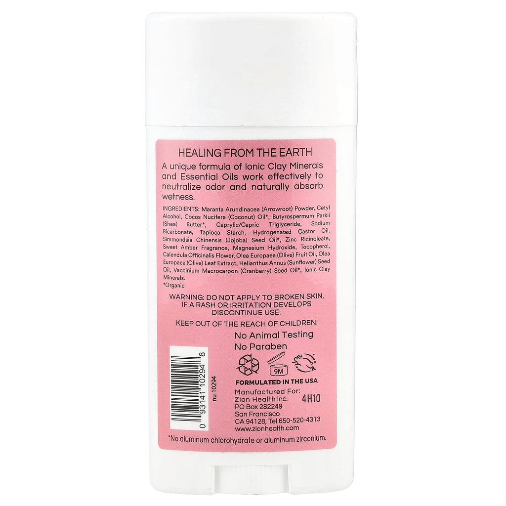 Zion Health, Bold, ClayDry Deodorant, Sweet Amber, 2.8 oz (80 g)