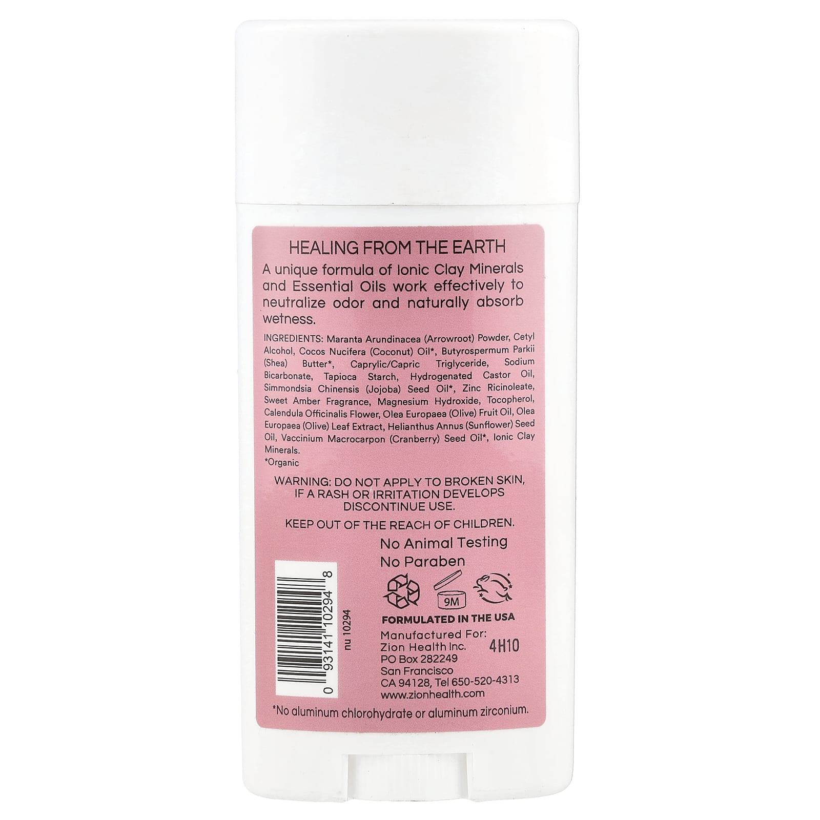 Zion Health, Bold, ClayDry Deodorant, Sweet Amber, 2.8 oz (80 g)