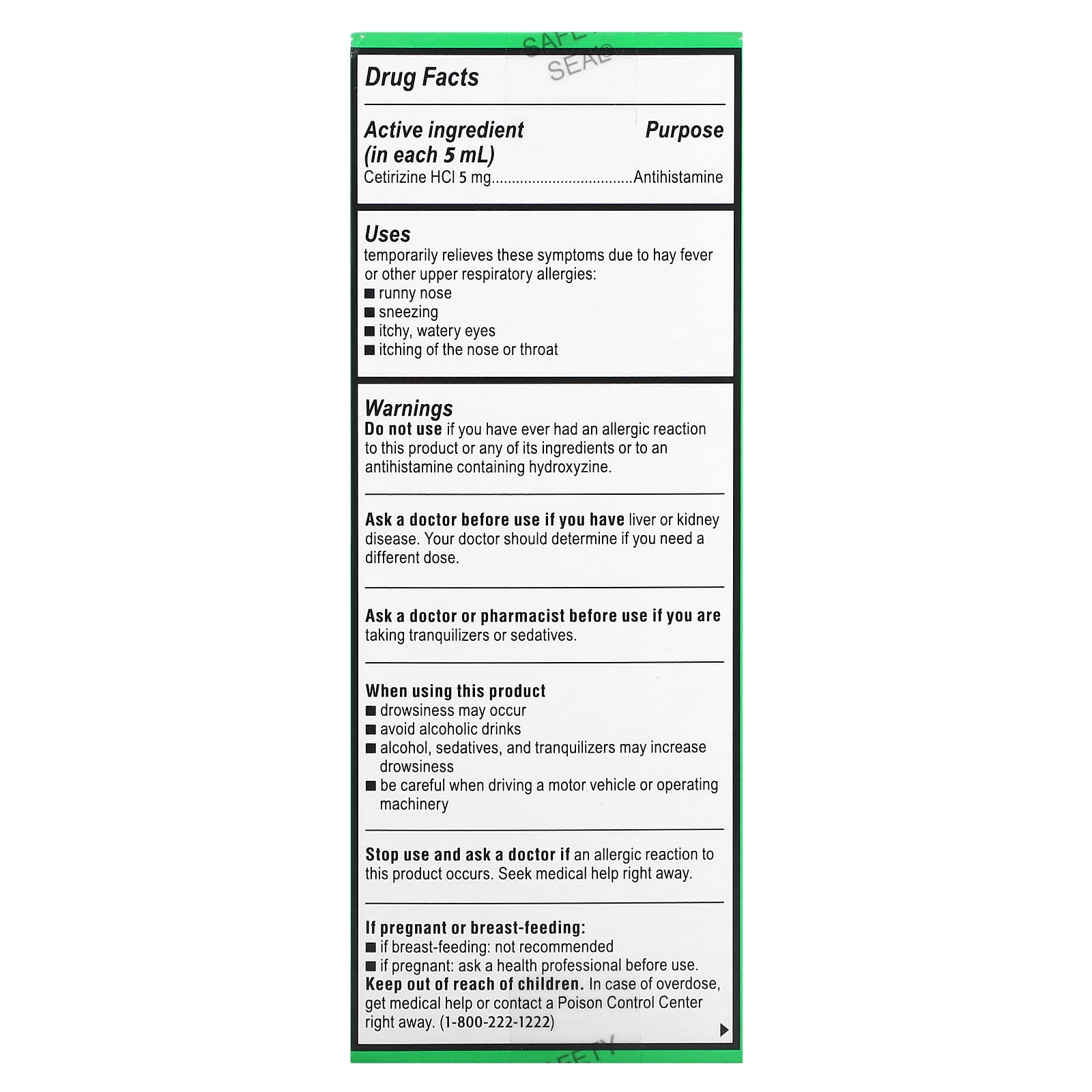 Zyrtec, Children's Allergy, Relief Syrup, 2+ Years, Grape, 5 mg, 4 fl oz (118 ml)