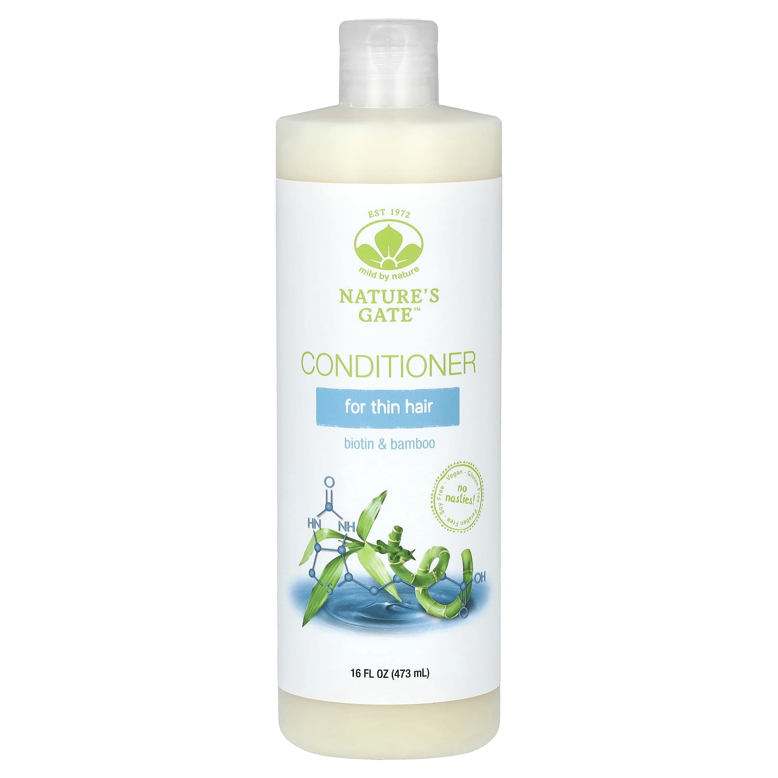 Mild By Nature, (Nature's Gate), Biotin & Bamboo Conditioner for Thin Hair, 16 fl oz (473 ml)