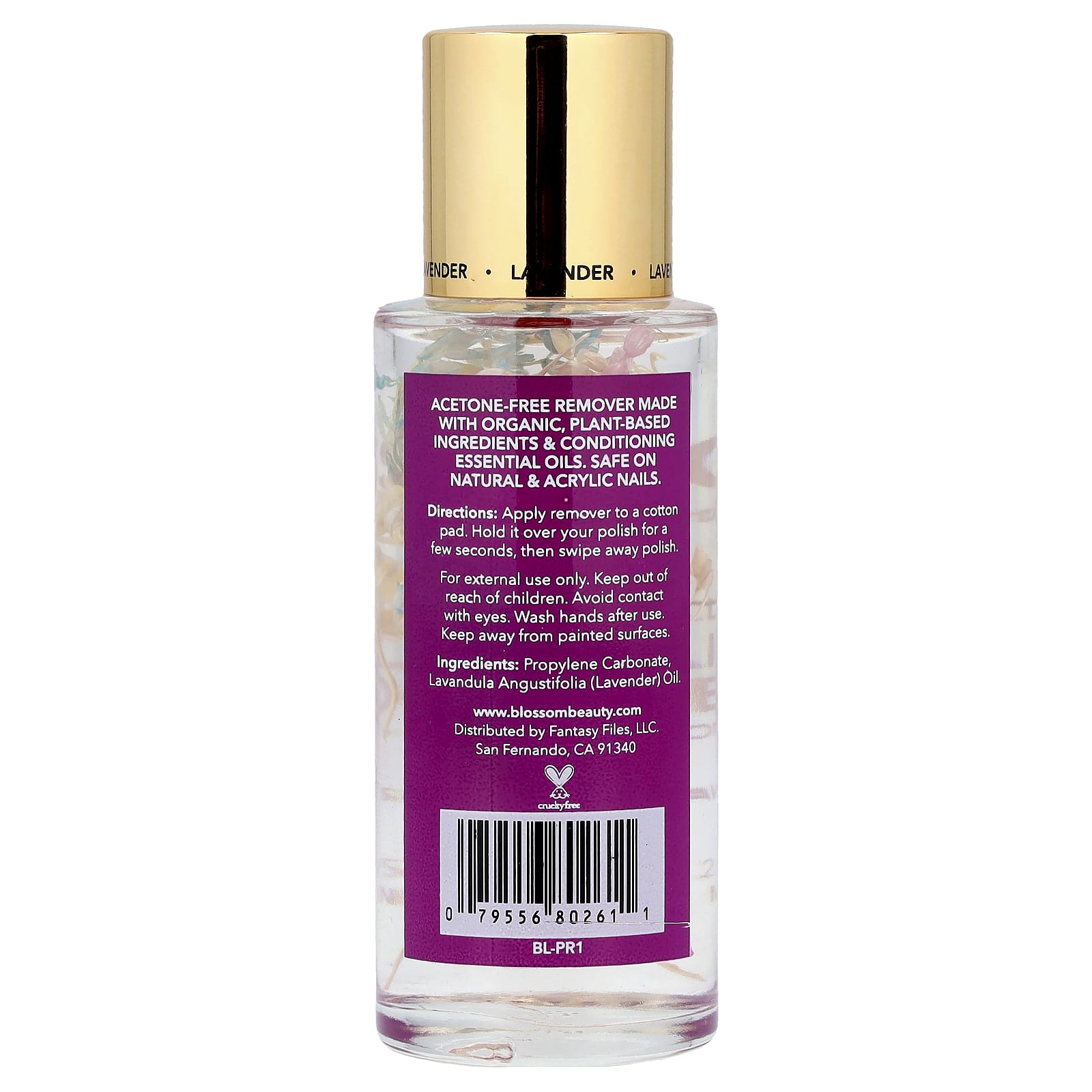 Blossom, All-Natural Nail Polish Remover, Lavender, 2 fl oz (59 ml)