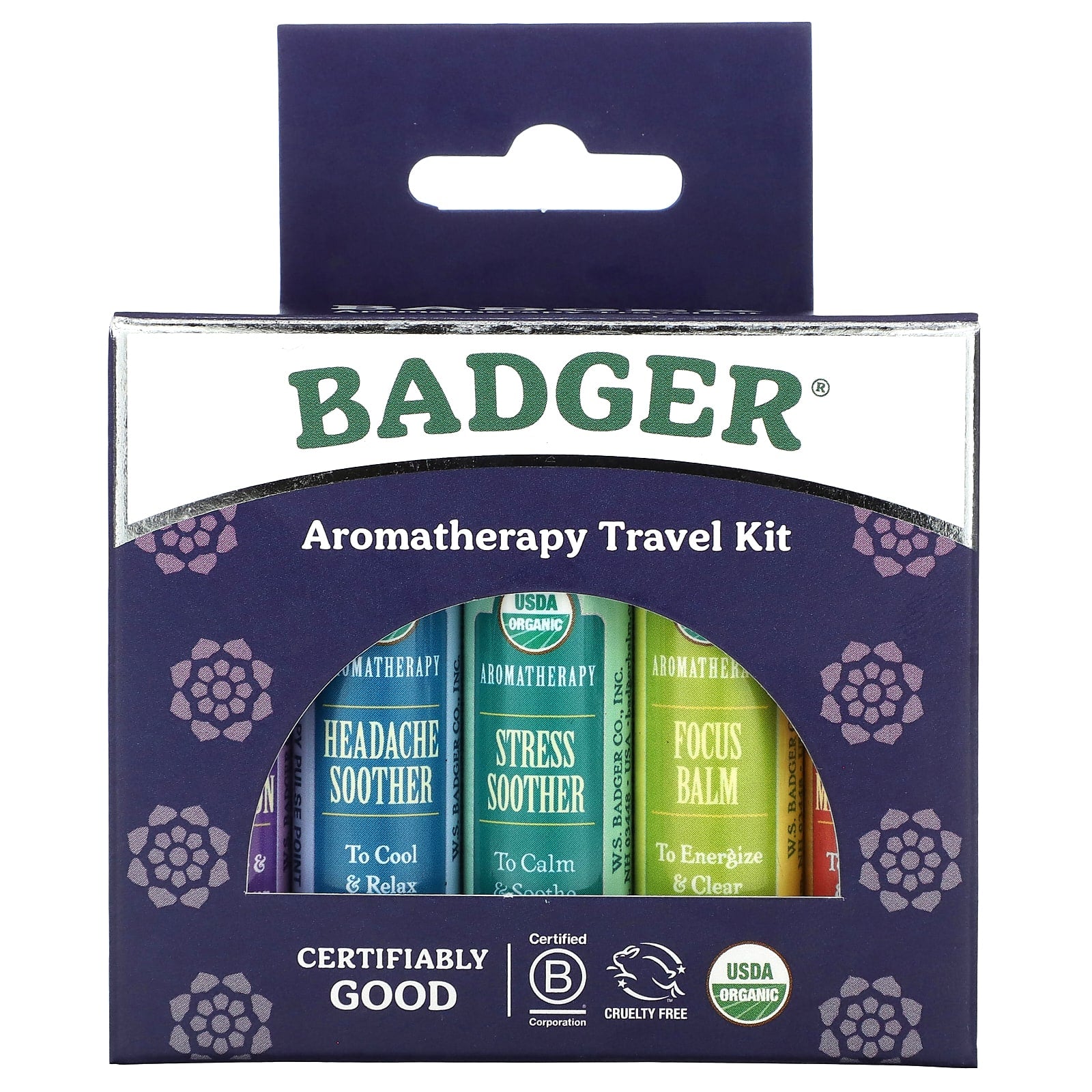 Badger, Aromatherapy Travel Kit, 5 Pack, 0.15 oz (4.3 g) Each