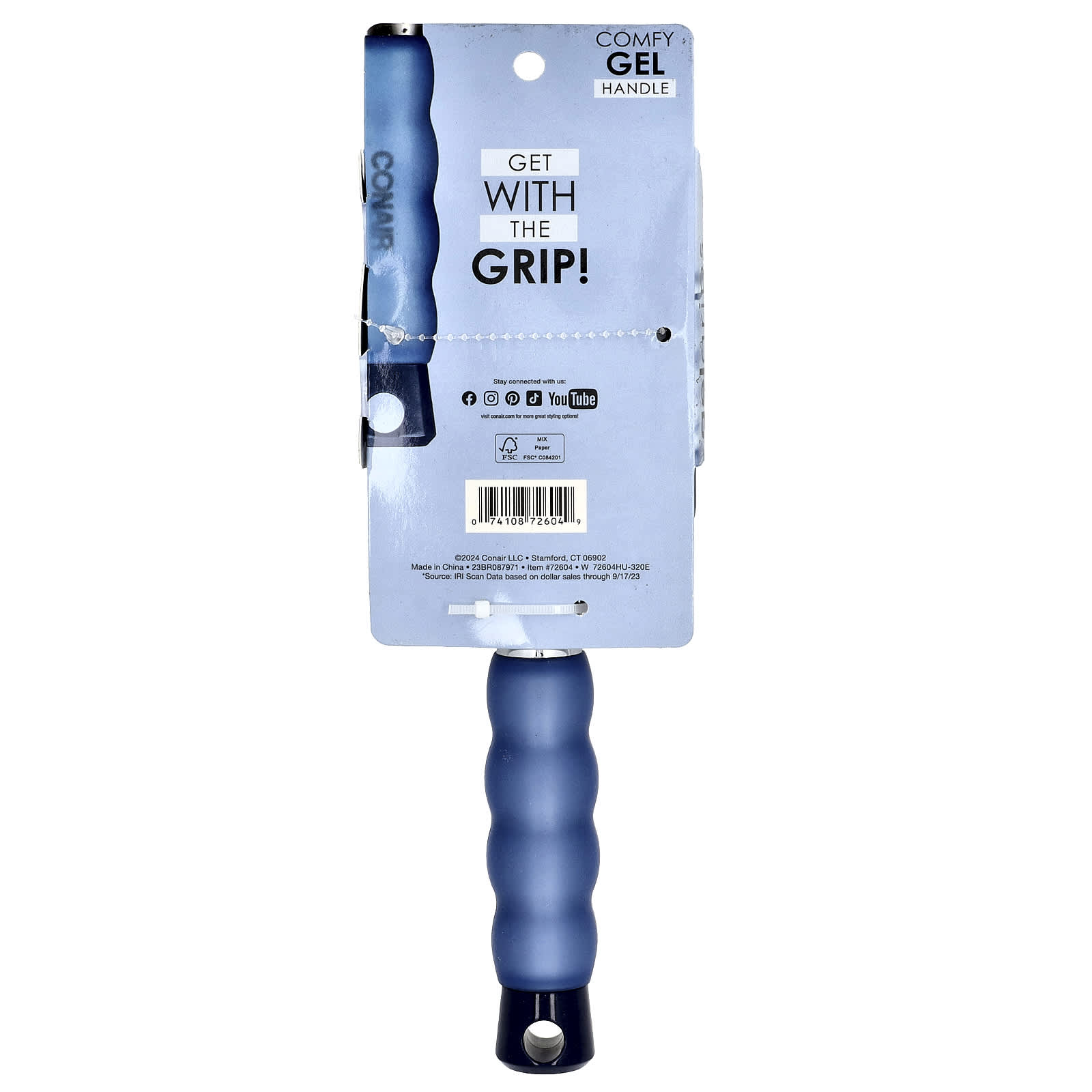 Conair, Gel Grips, Paddle Hair Brush, 1 Brush