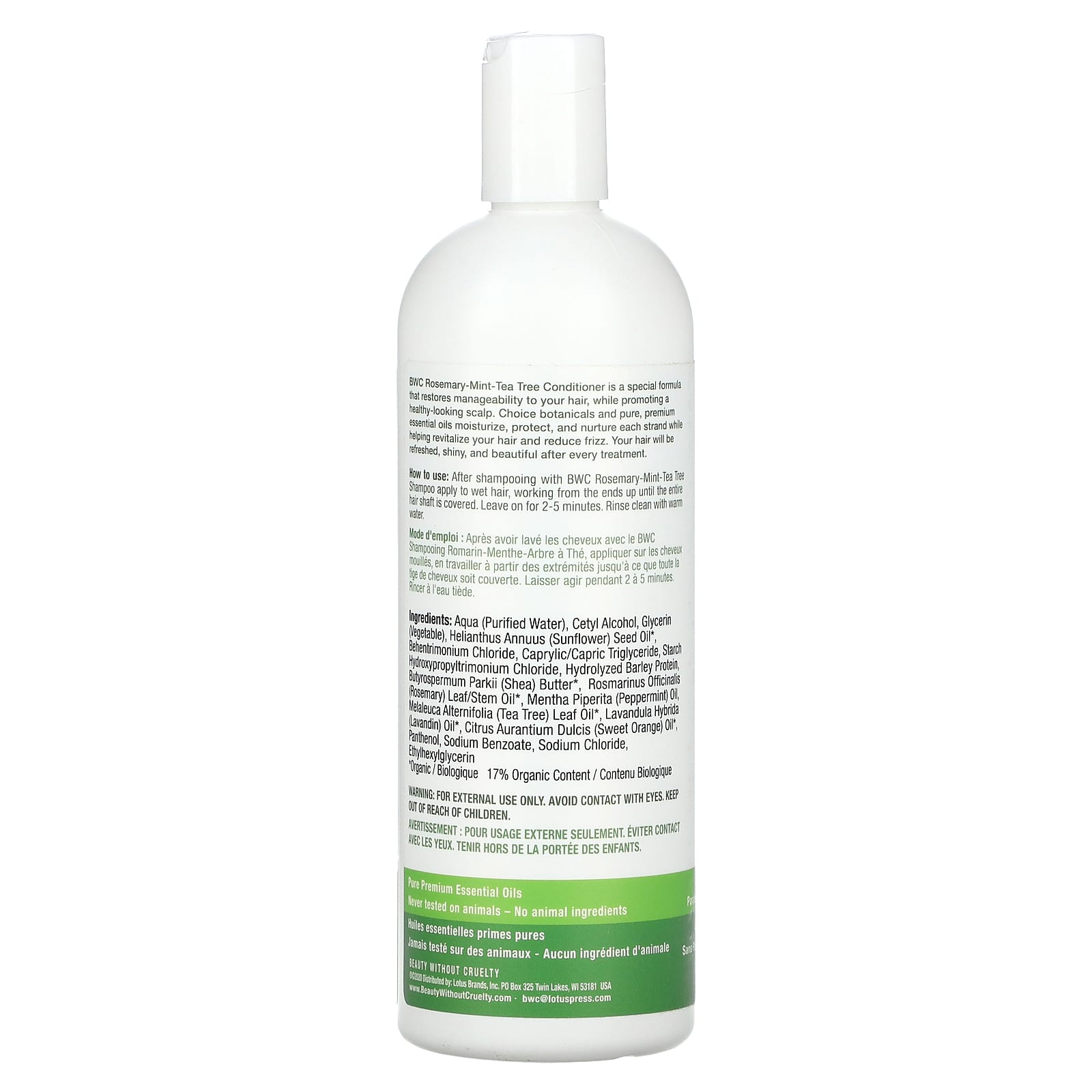 Beauty Without Cruelty, Hair & Scalp Treatment Conditioner, Rosemary Mint Tea Tree, 16 fl oz (473 ml)