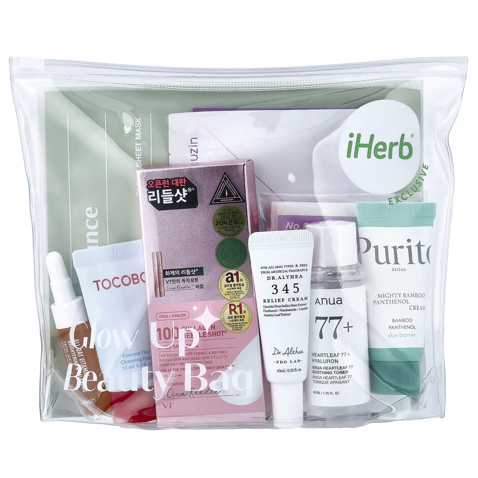 iHerb Exclusive, Korean Glow Up Beauty Bag, 8 Piece Set