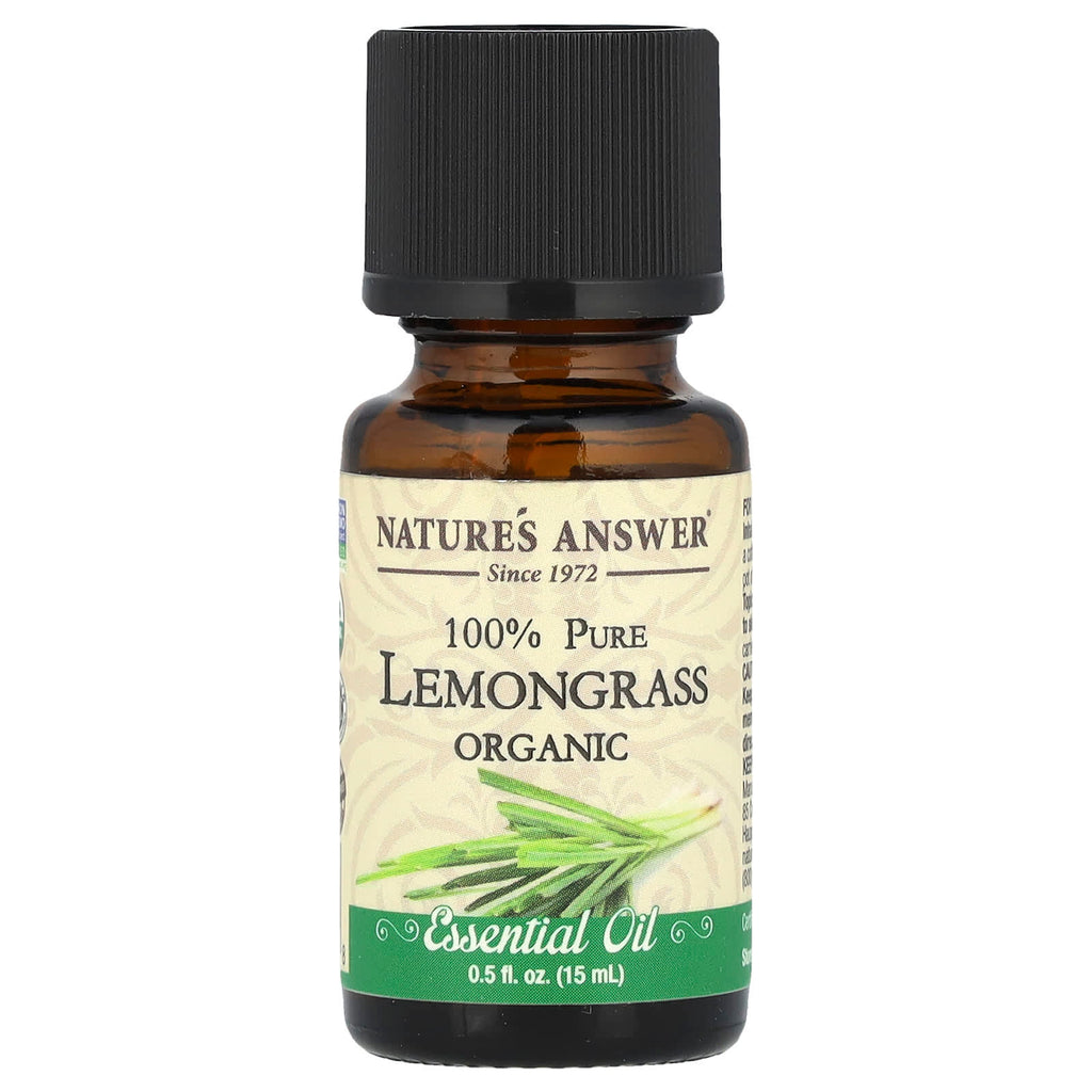 Nature's Answer, 100% Pure Organic Essential Oil, Lemongrass, 0.5 fl oz (15 ml)