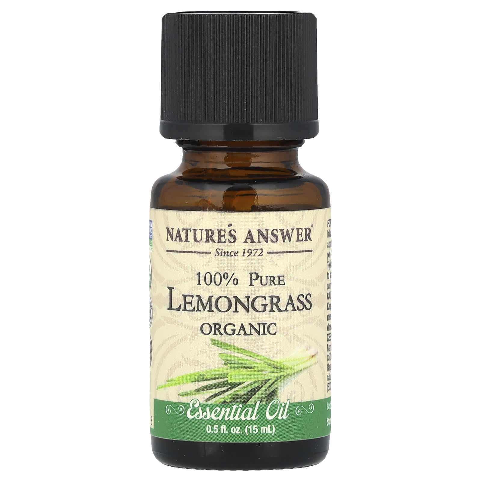 Nature's Answer, 100% Pure Organic Essential Oil, Lemongrass, 0.5 fl oz (15 ml)