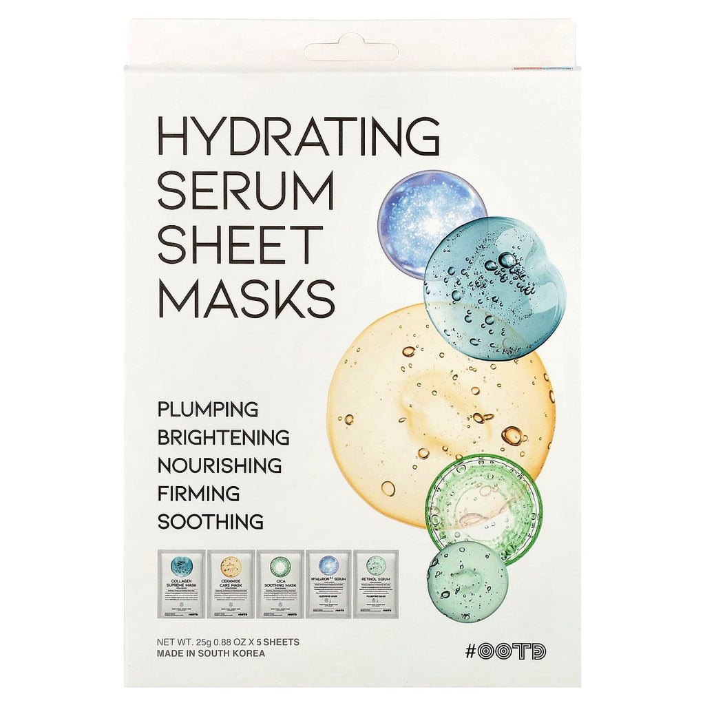 OOTD, Hydrating Serum Sheet Beauty Masks, 5 Sheets, 0.88 oz (25 g) Each