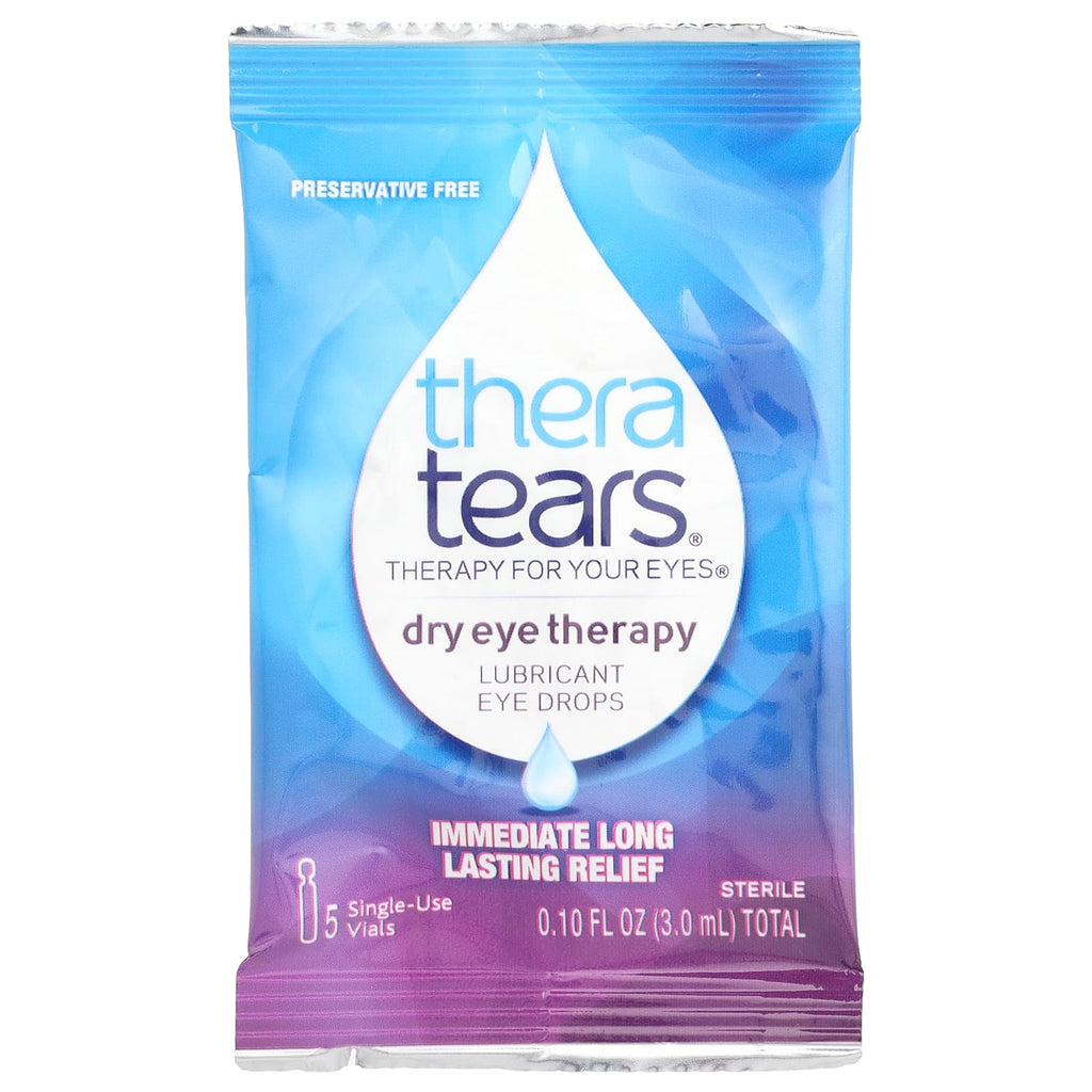 TheraTears, Dry Eye Therapy, Lubricant Eye Drops, 30 Sterile Single-Use Vials