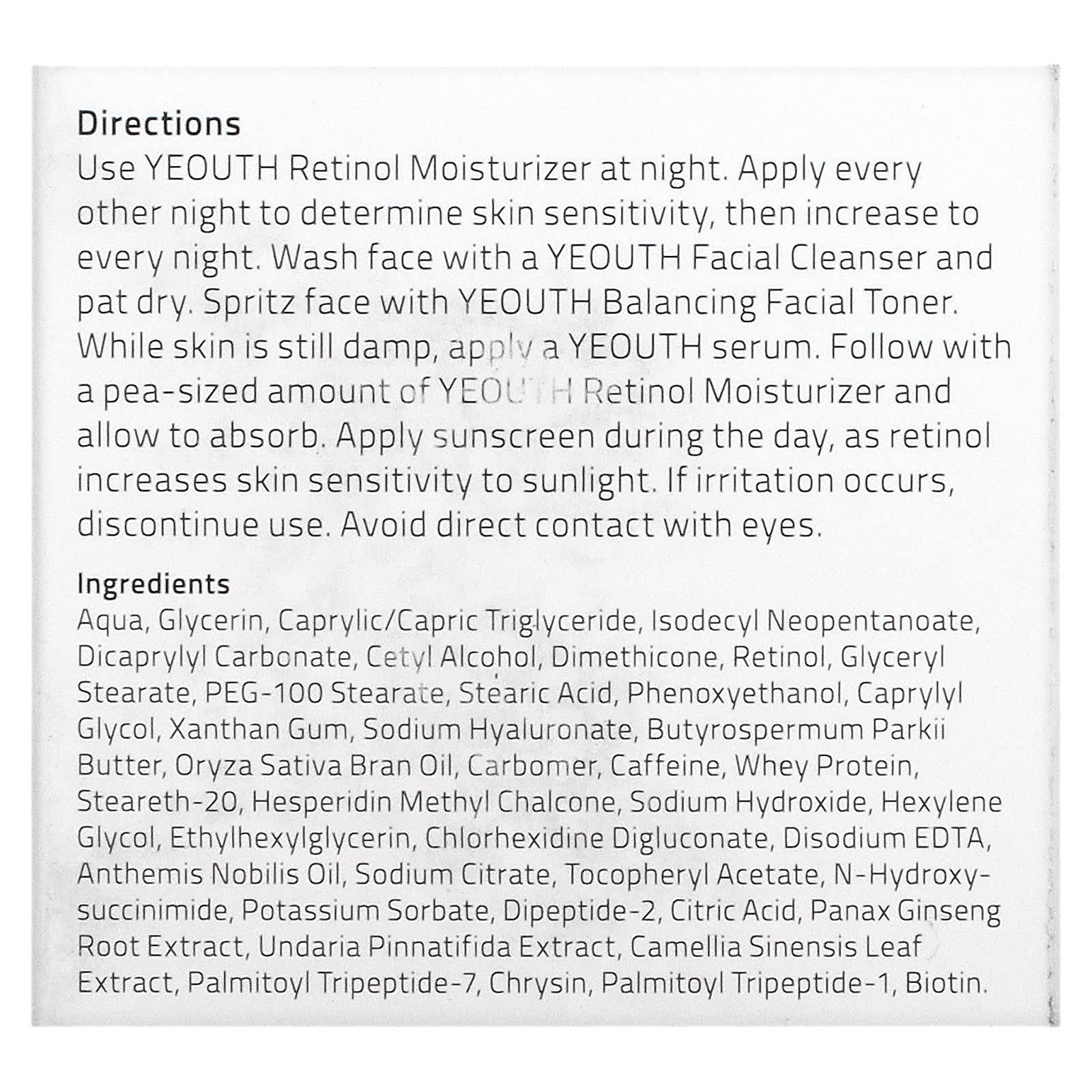 YEOUTH, Retinol Moisturizer, 1 fl oz (30 ml)