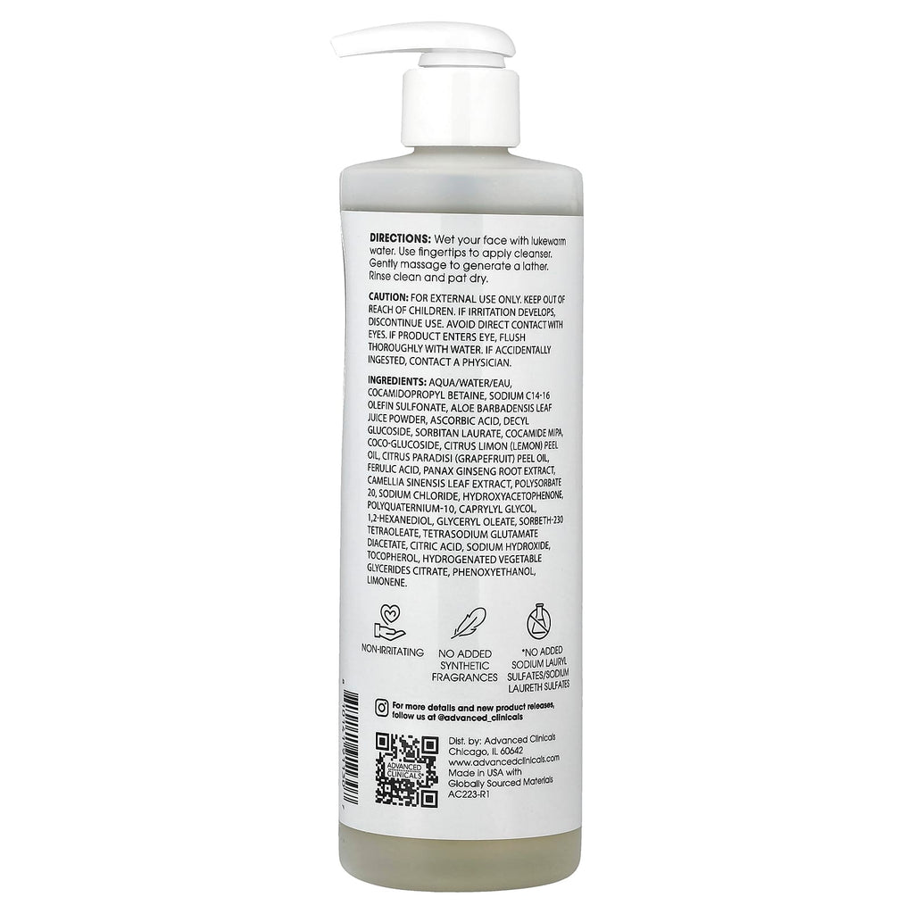 Advanced Clinicals, Vitamin C + Ferulic Acid Cleanser, 11.75 fl oz (347 ml)