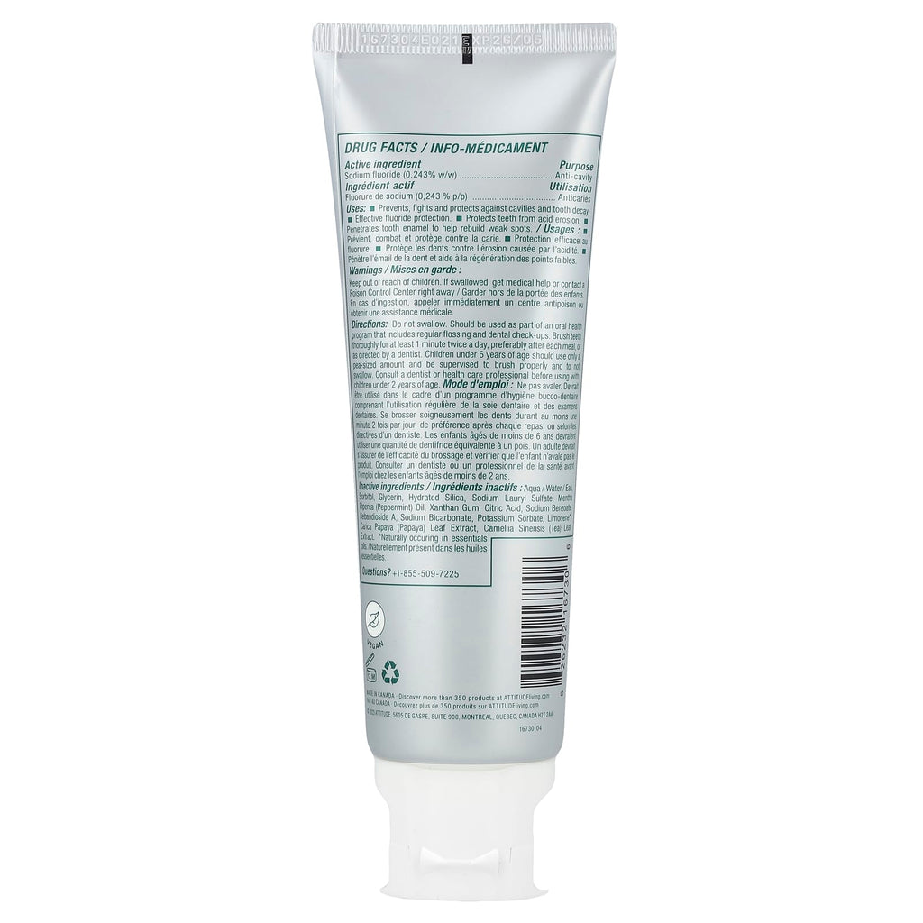 ATTITUDE, Super Leaves™, Fresh Breath Toothpaste, Peppermint, 4.2 oz (120 g)