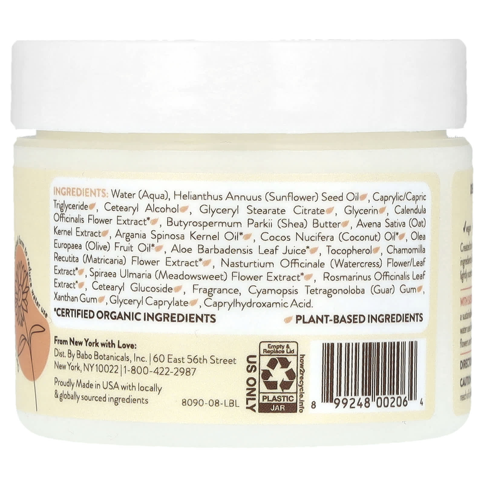 Babo Botanicals, Moisturizing Miracle Face Cream, Oat & Calendula, 2 oz (57 g)
