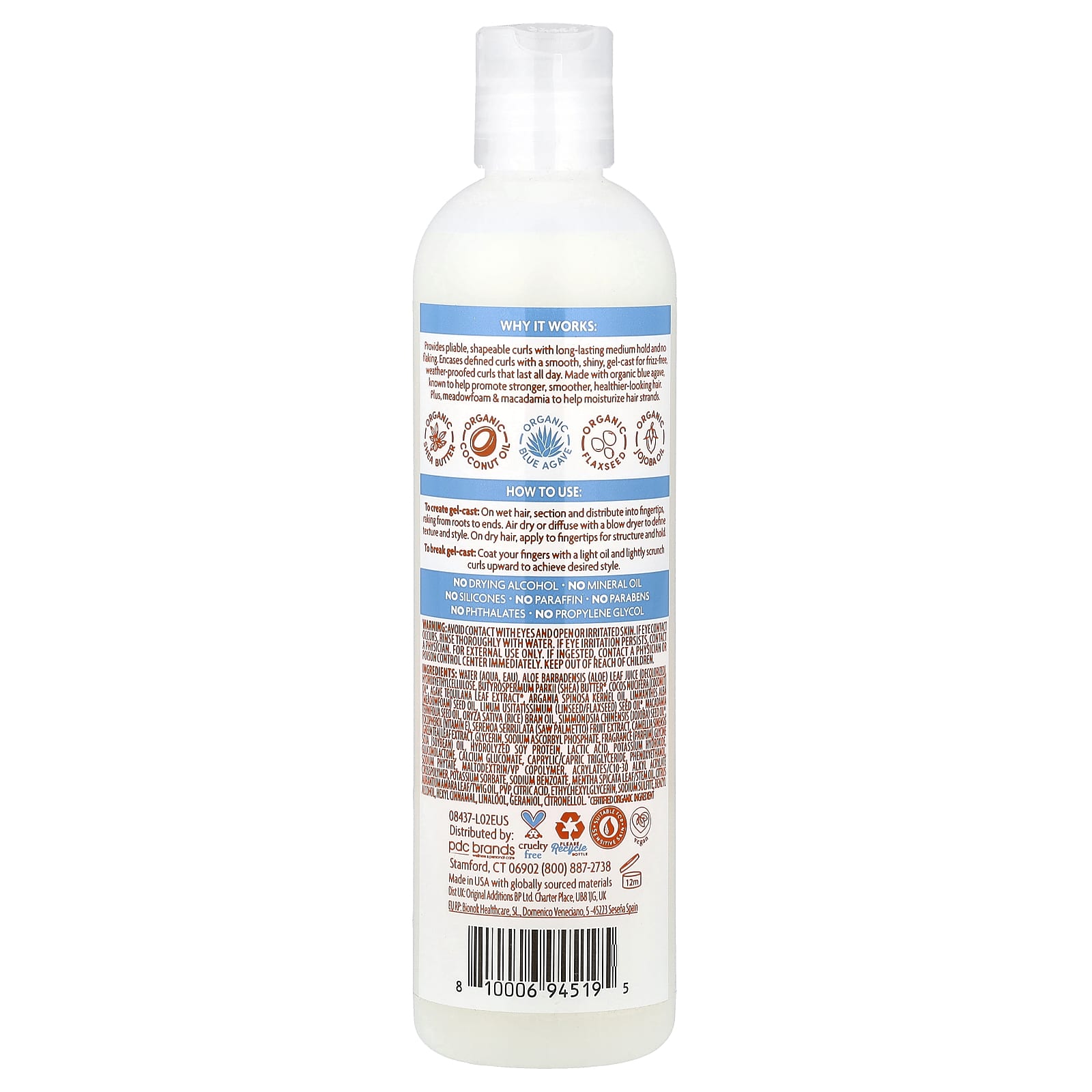 Cantu, Weightless, Smooth + Hold Gel, Medium Hold, For Waves and Curls, 10 fl oz (295 ml)