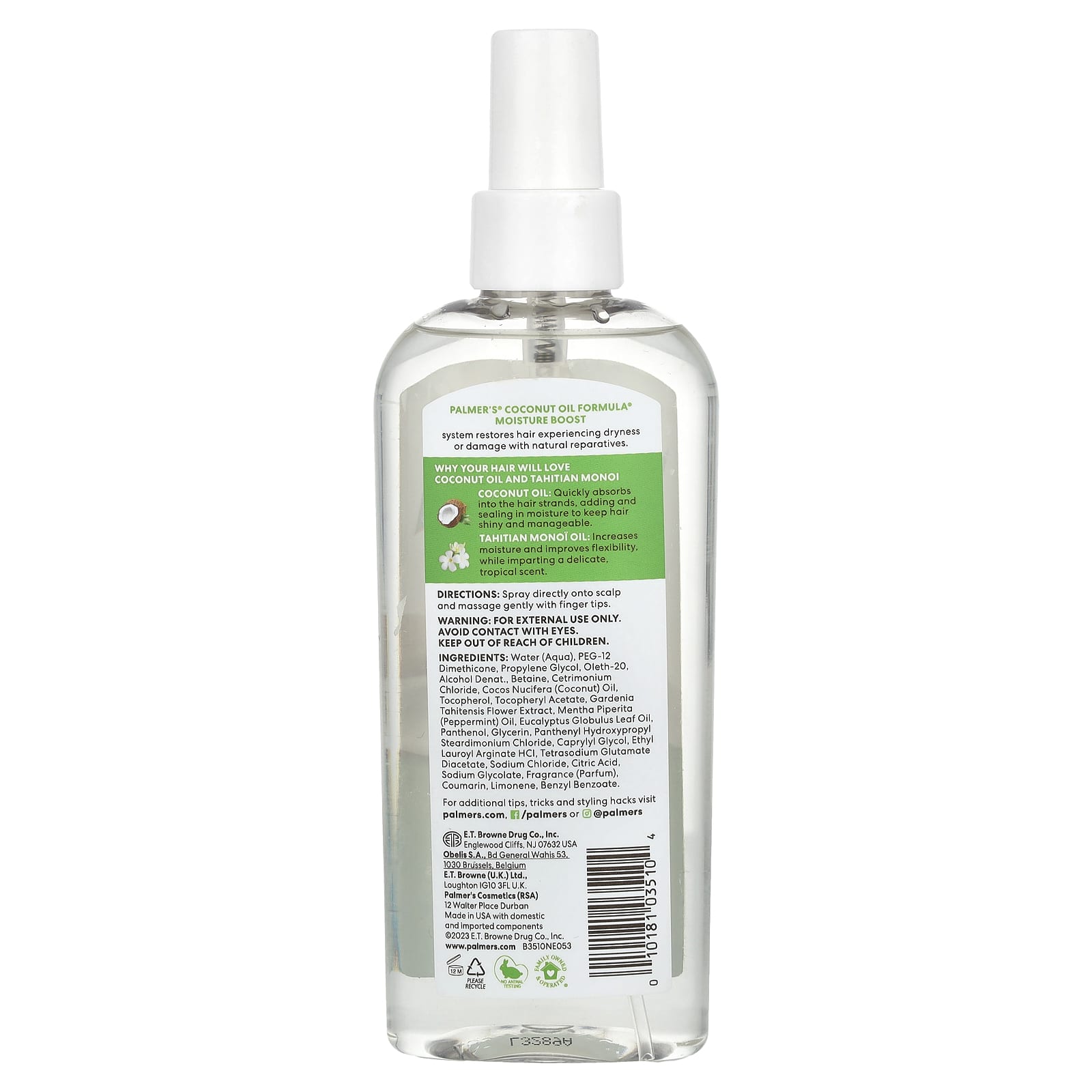 Palmer's, Coconut Oil Formula® with Vitamin E, Strong Roots Spray, Moisture Boost, 5.1 fl oz (150 ml)