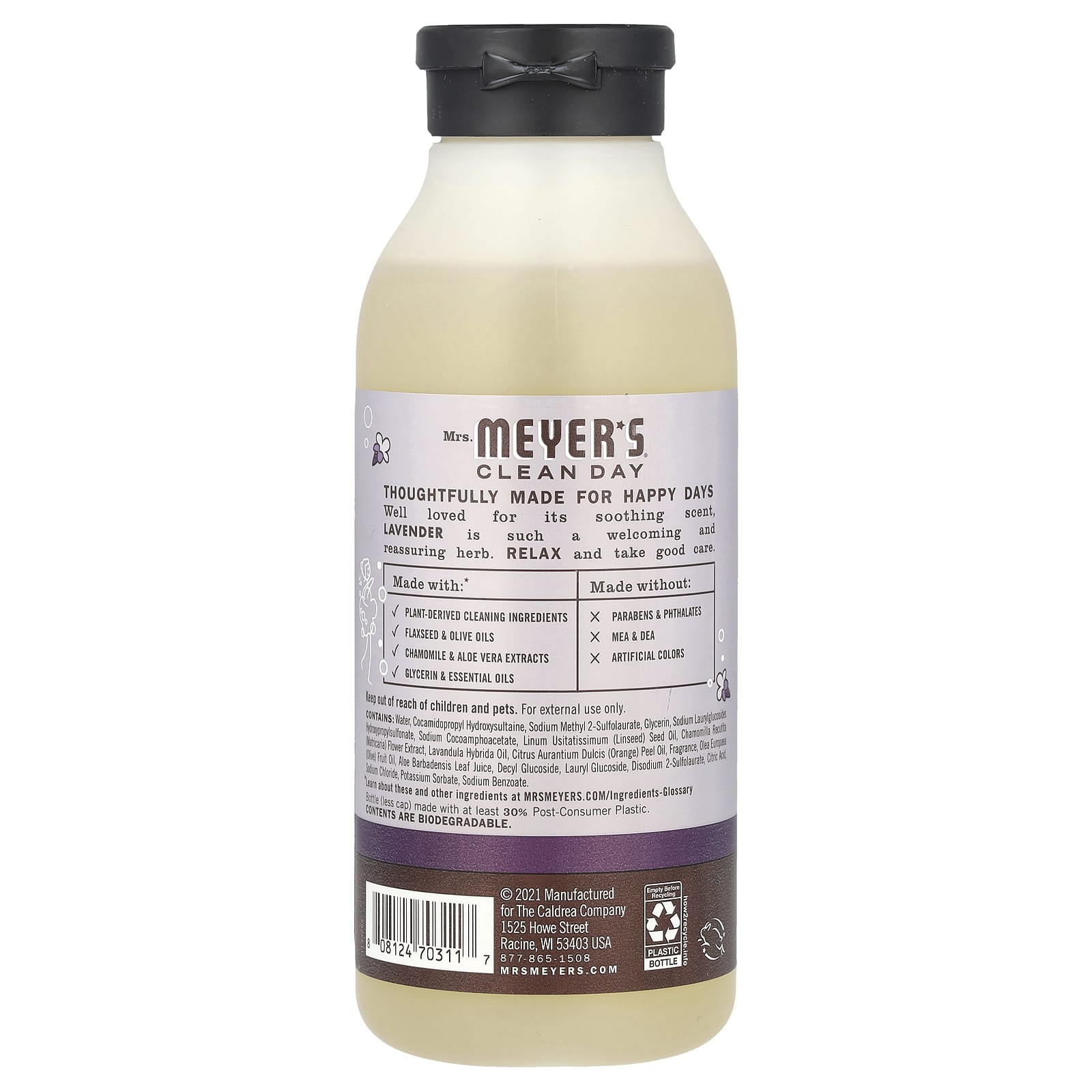 Mrs. Meyers Clean Day, Body Wash, Lavender, 16 fl oz (473 ml)