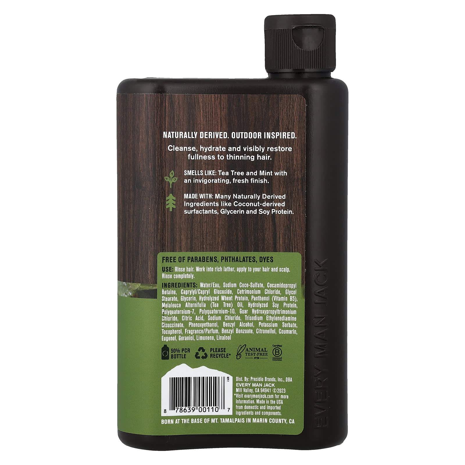 Every Man Jack, 2-In-1 Thickening Shampoo & Conditioner, Tea Tree, 13.5 fl oz (400 ml)