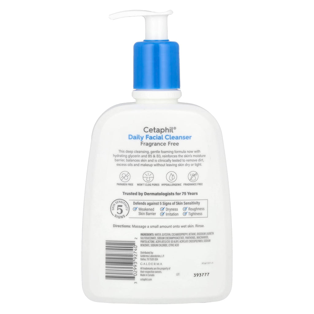 Cetaphil, Daily Facial Cleanser, Fragrance Free, 16 fl oz (473 ml)