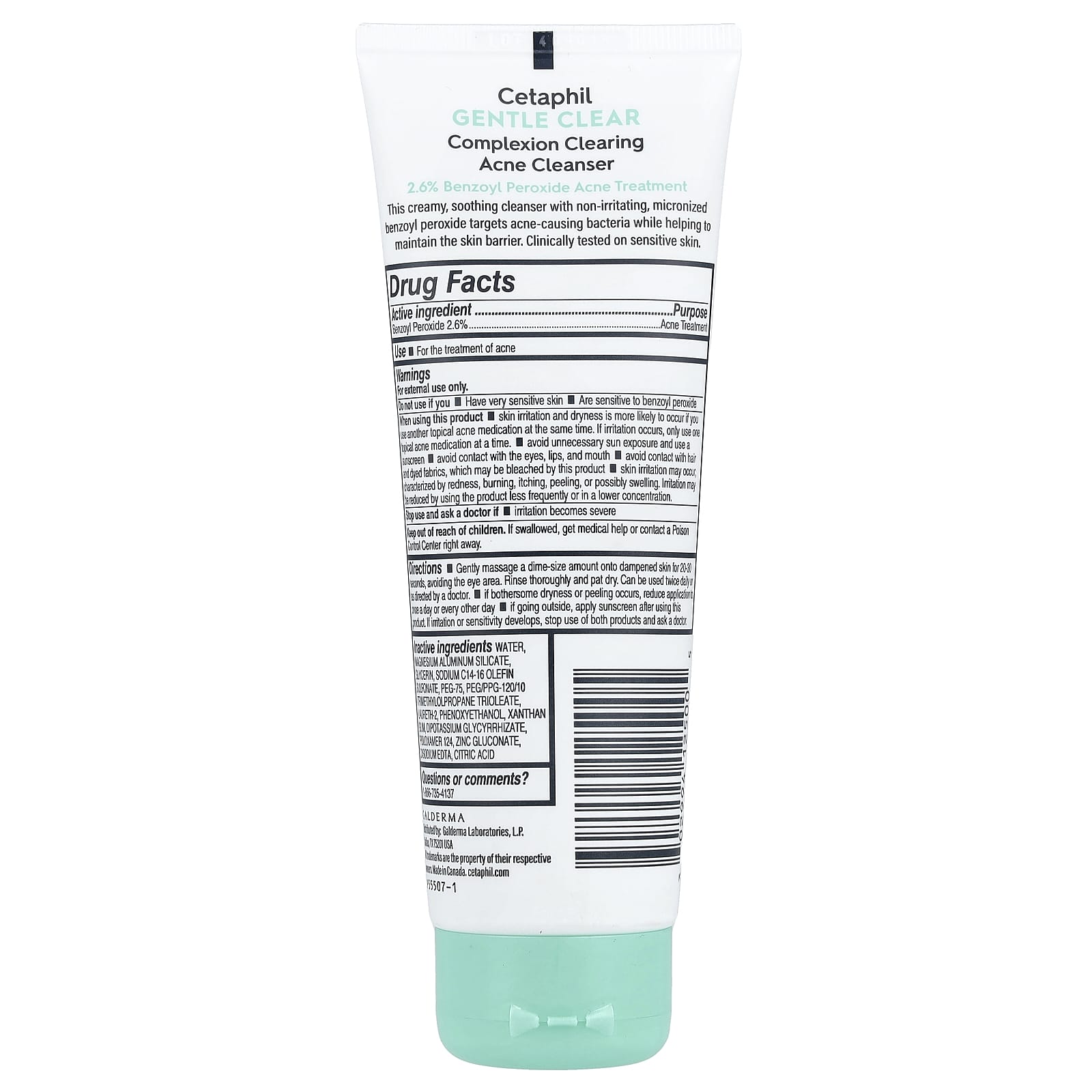 Cetaphil, Gentle Clear, Complexion Clearing Acne Cleanser, 4.2 fl oz (124 ml)