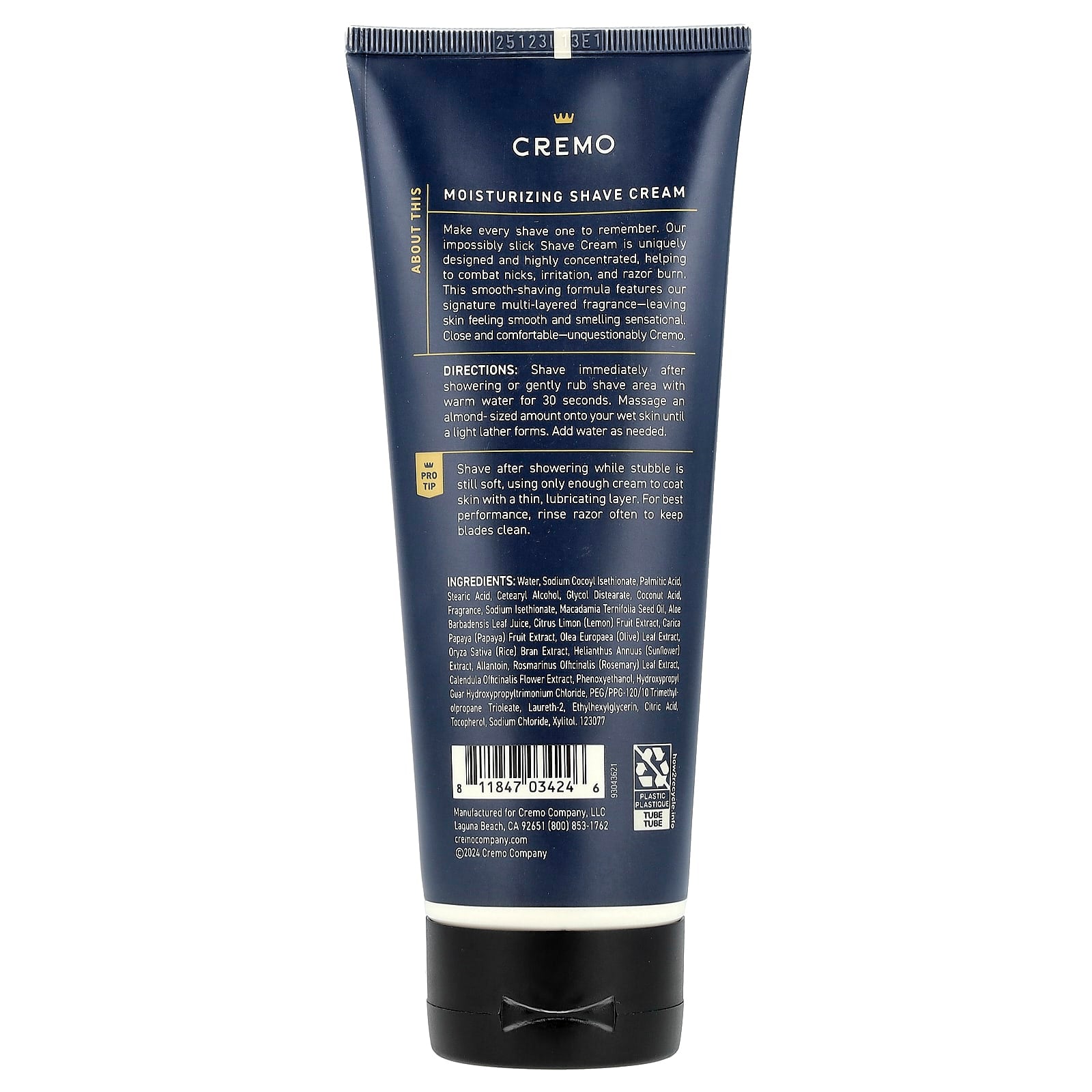 Cremo, Shave Cream, Palo Santo, 6 fl oz (177 ml)