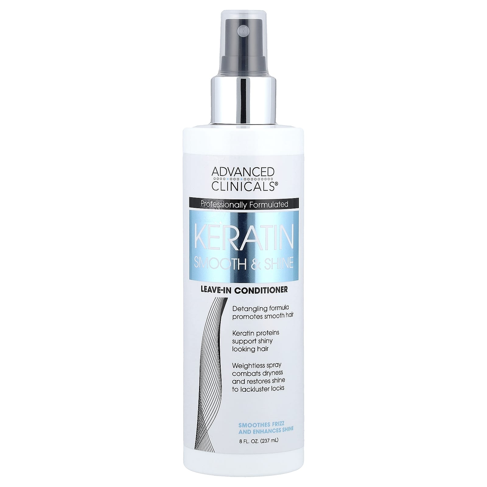 Advanced Clinicals, Keratin Smooth & Shine, Leave-In Conditioner, 8 fl oz (237 ml)