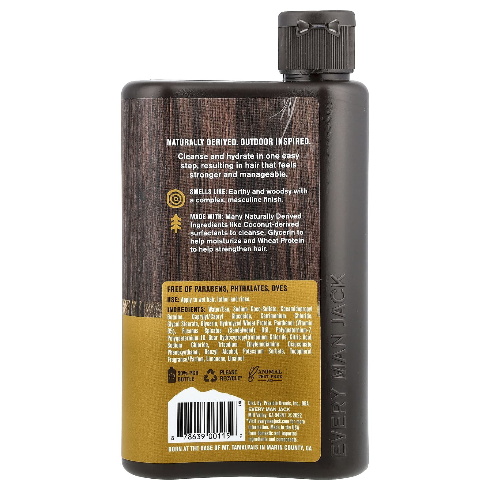 Every Man Jack, 2-In-1 Shampoo & Conditioner, Sandalwood, 13.5 fl oz (400 ml)