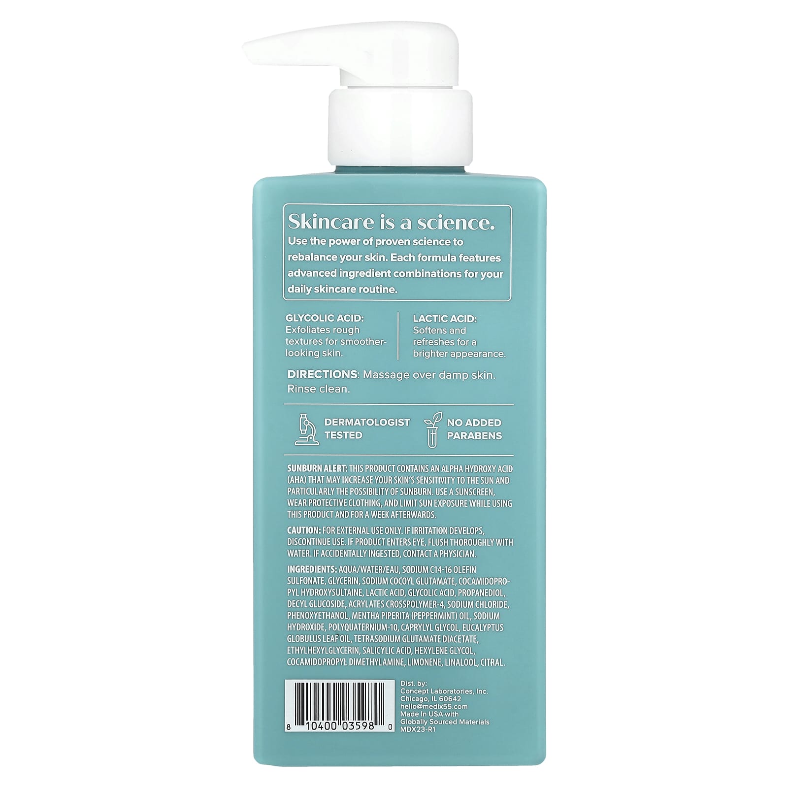 Medix 5.5, Body Wash, Skin Perfecting, Glycolic + Lactic Acid, 15 fl oz (444 ml)