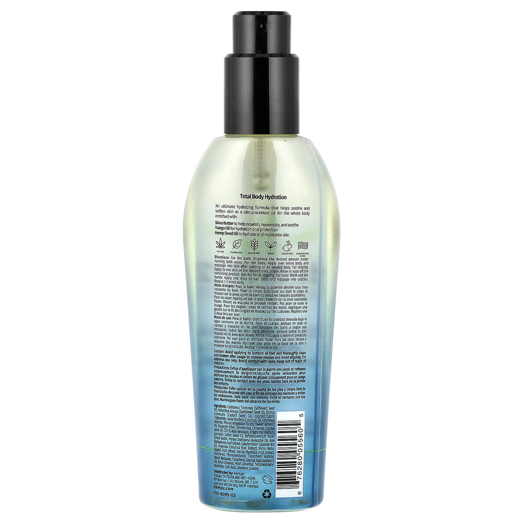Hempz, Herbal Body Oil, Triple Moisture Fresh Citrus, 6.76 fl oz (200 ml)