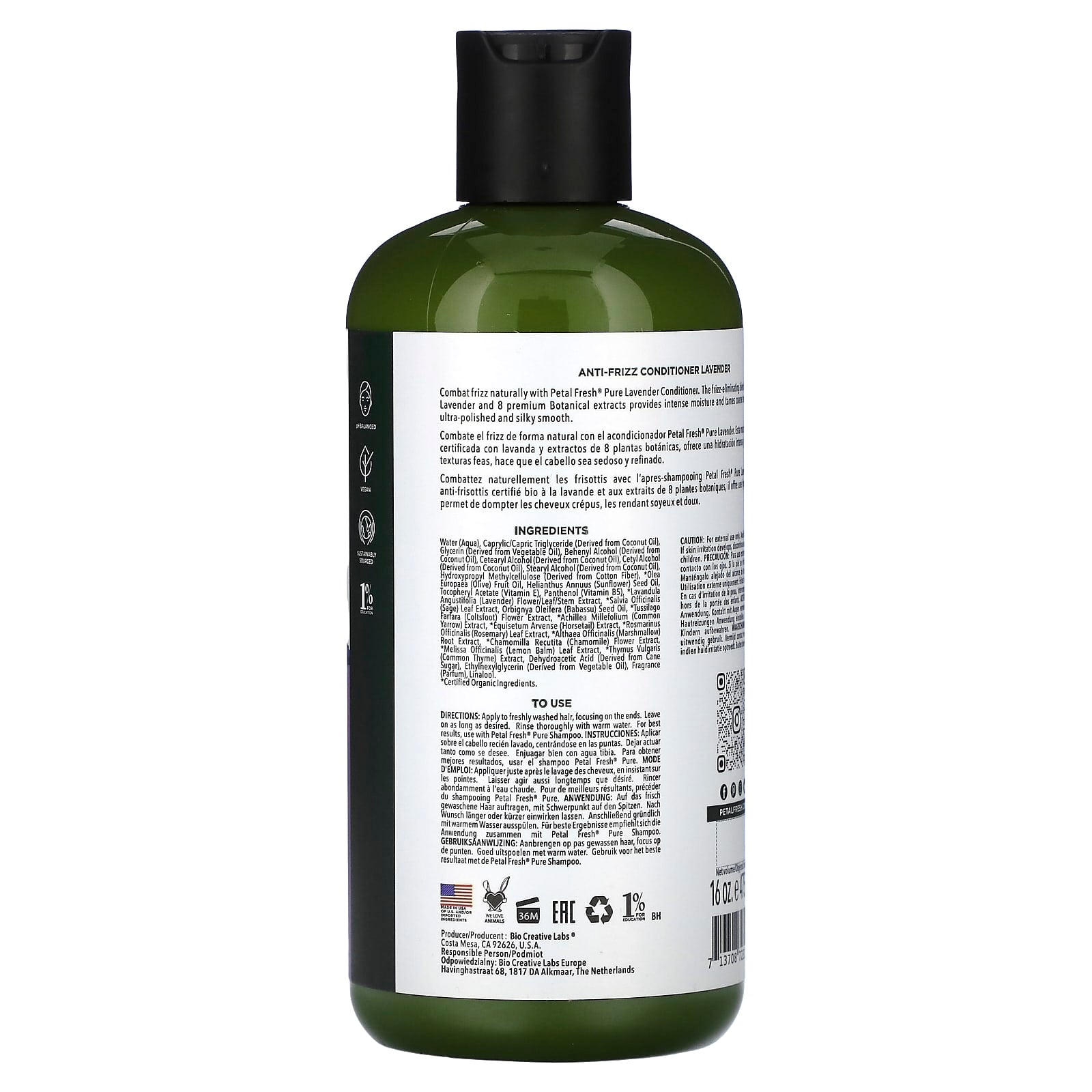 Petal Fresh, Anti-Frizz Conditioner, Lavender, 16 fl oz (475 ml)