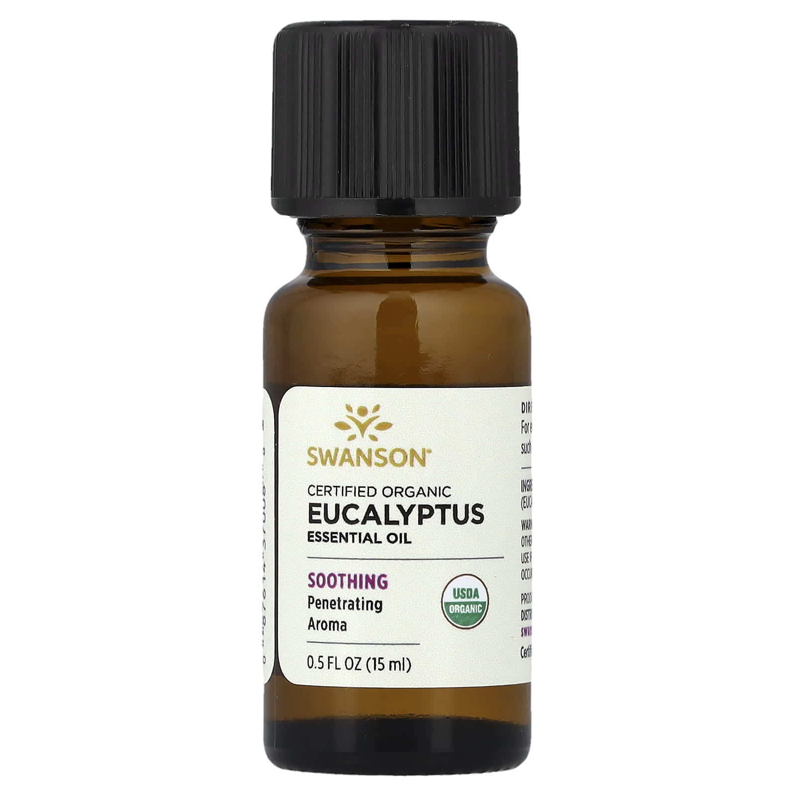 Swanson, Certified Organic Eucalyptus Essential Oil, 0.5 fl oz (15 ml)