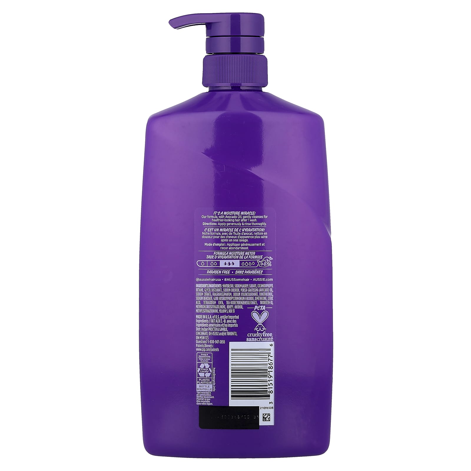 Aussie, Miracle Moist, Shampoo With Avocado Oil, For All Hair Types, 26.2 fl oz (778 ml)