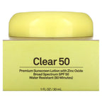 Sun Bum, Clear 50, Premium Sunscreen Lotion with Zinc Oxide, SPF 50, 1 fl oz (30 ml)
