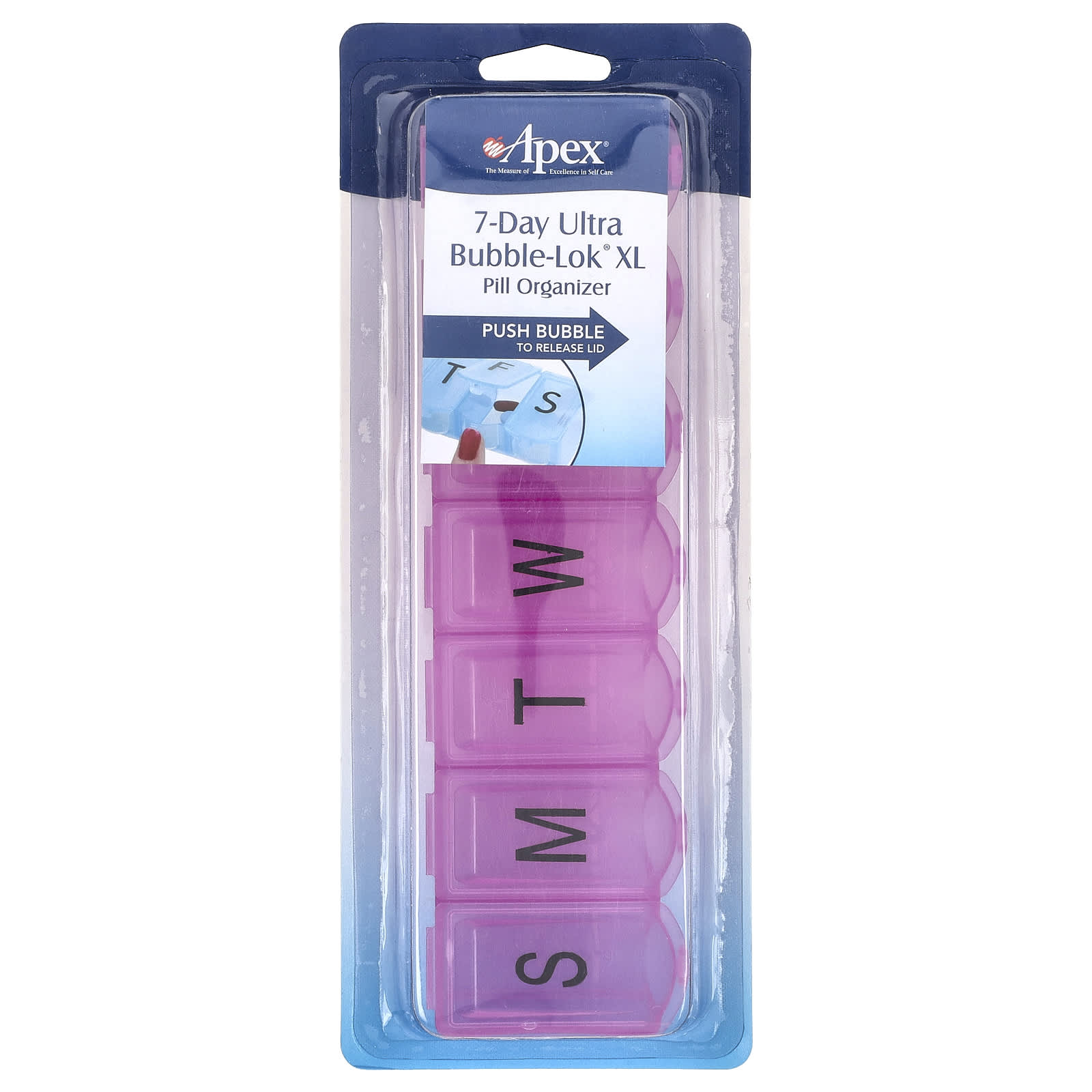 Apex, 7-Day Ultra Bubble-Lok Pill Organizer, XL, 1 Pill Case