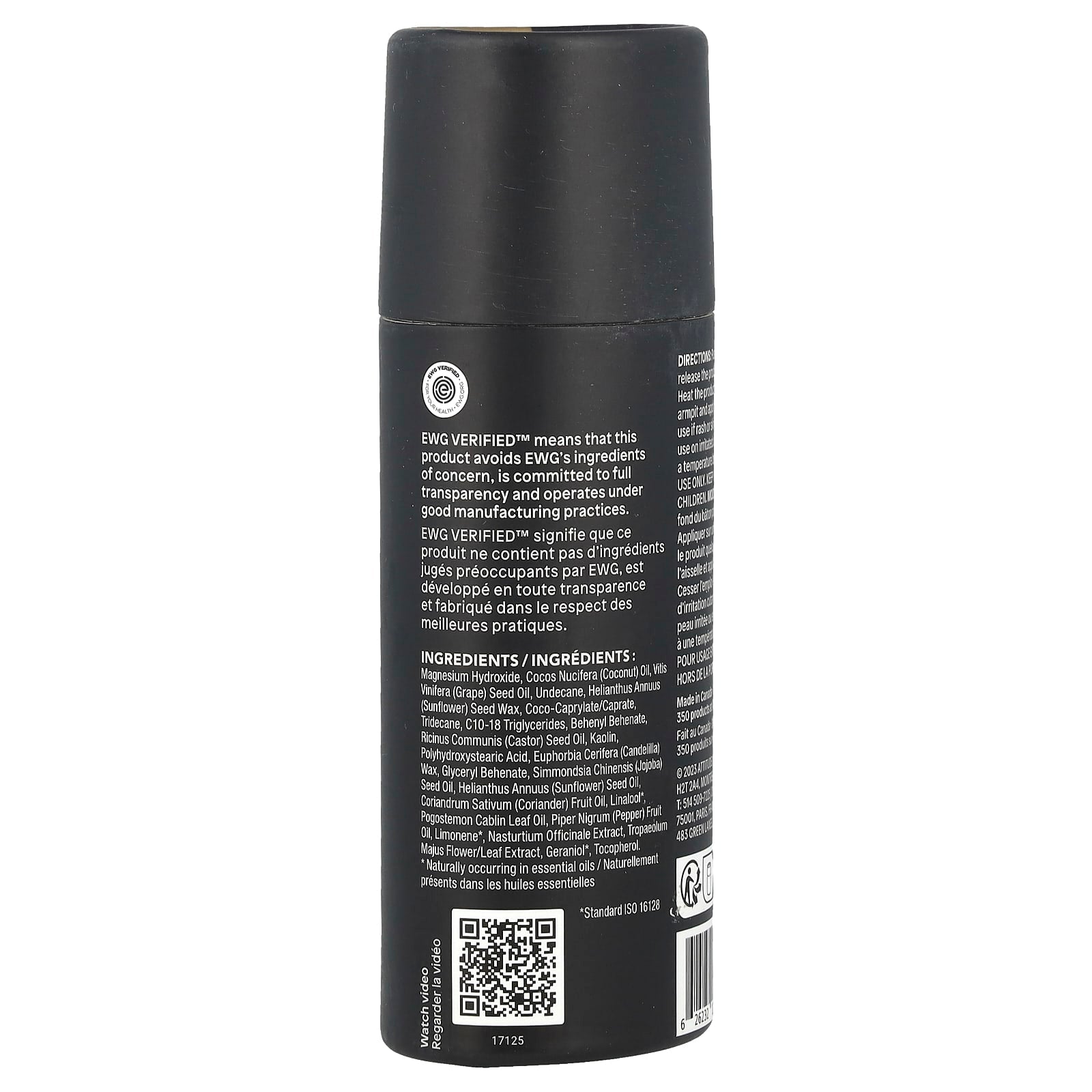 ATTITUDE, Leaves Bar™ Deodorant, Patchouli & Black Pepper, 3 oz (85 g)