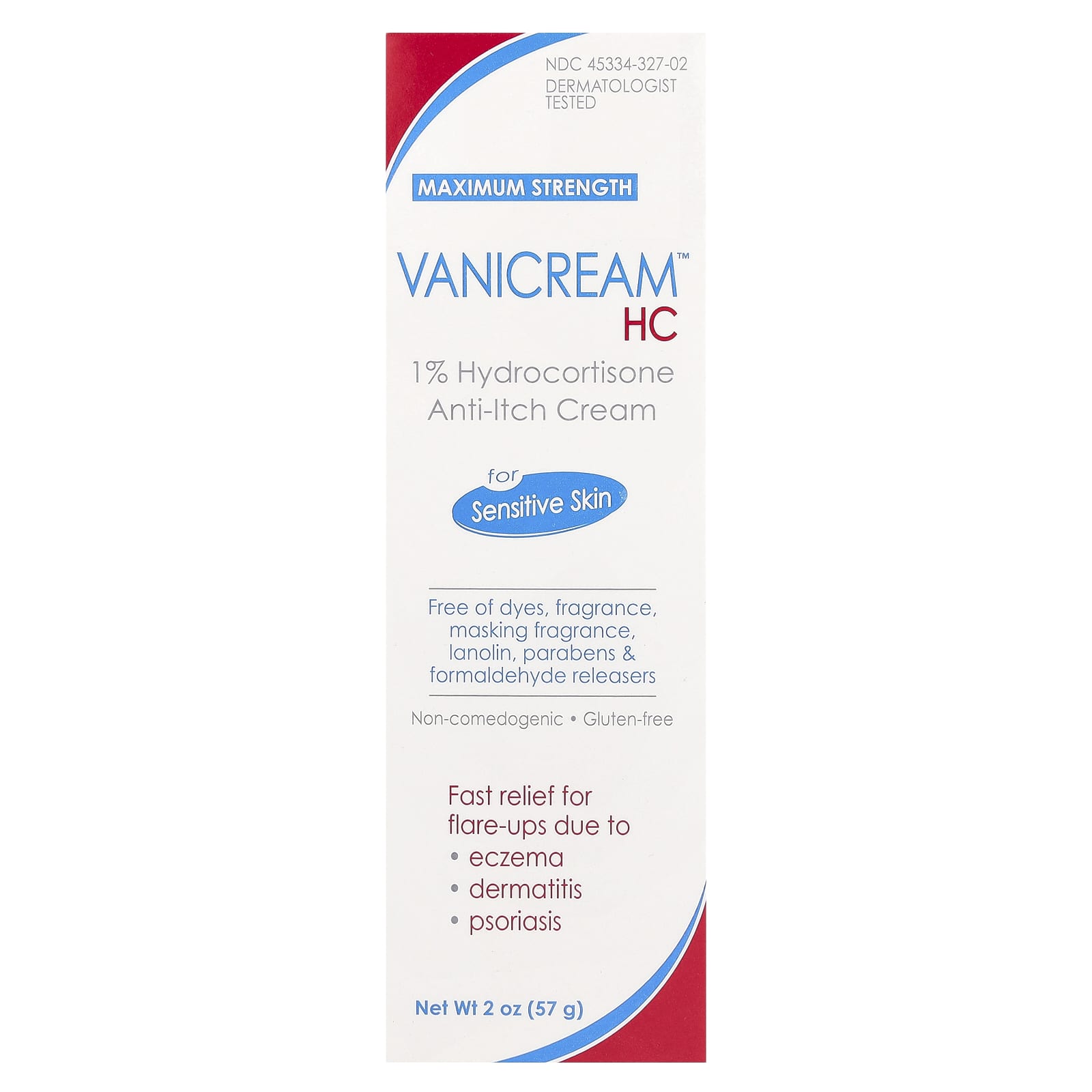 Vanicream, 1% Hydrocortisone Anti-Itch Cream, Maximum Strength, Fragrance Free, 2 oz (57 g)