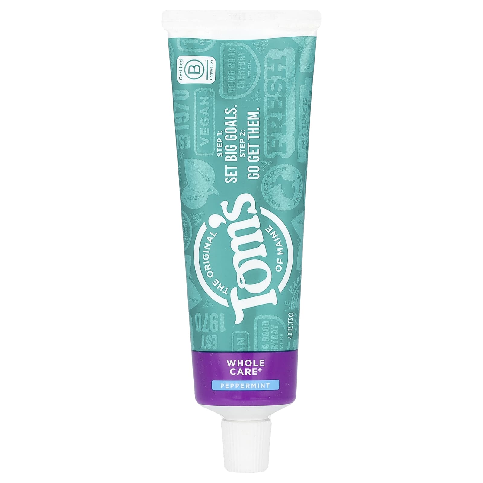 Tom's of Maine, Whole Care®, Natural Anticavity Toothpaste with Fluoride, Peppermint, 4 oz (113 g)
