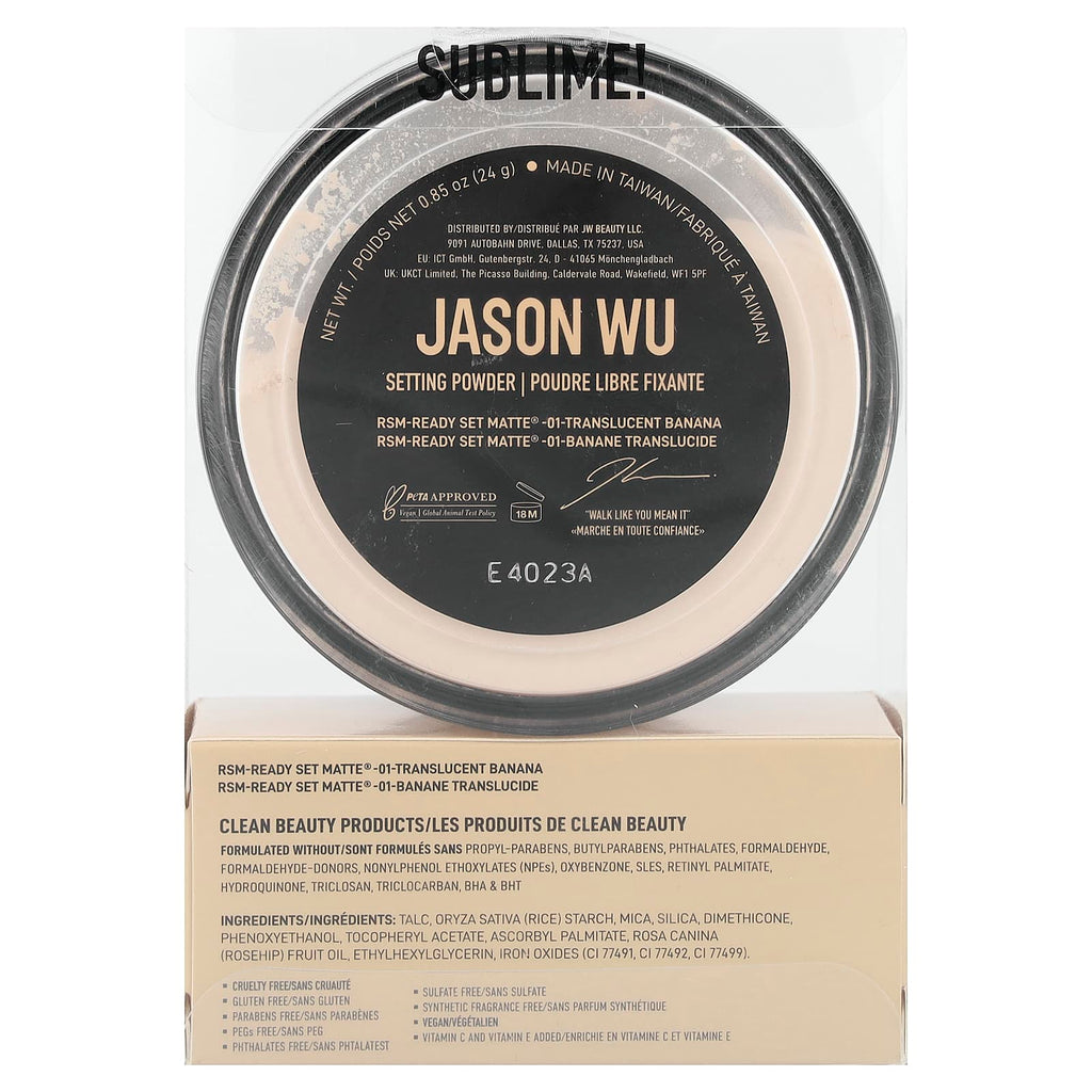 Jason Wu, Ready Set Matte®, Setting Powder, 01 Translucent Banana, 0.85 oz (24 g)