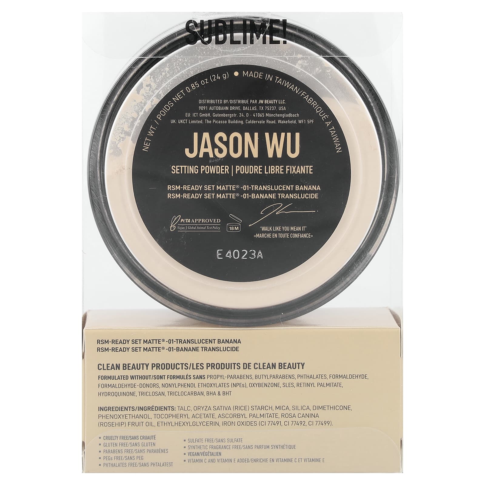 Jason Wu, Ready Set Matte®, Setting Powder, 01 Translucent Banana, 0.85 oz (24 g)
