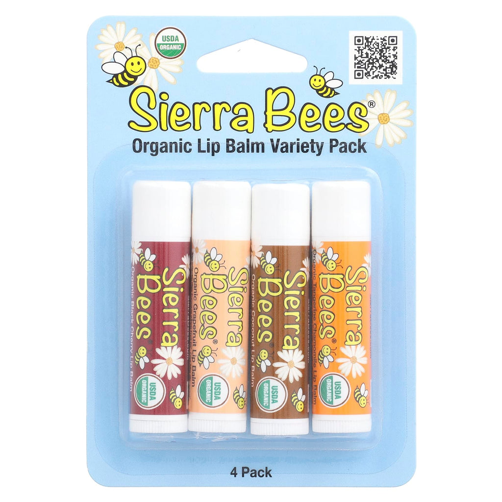 Sierra Bees, Organic Lip Balm Variety Pack, 4 Pack, 0.15 oz (4.25 g) Each