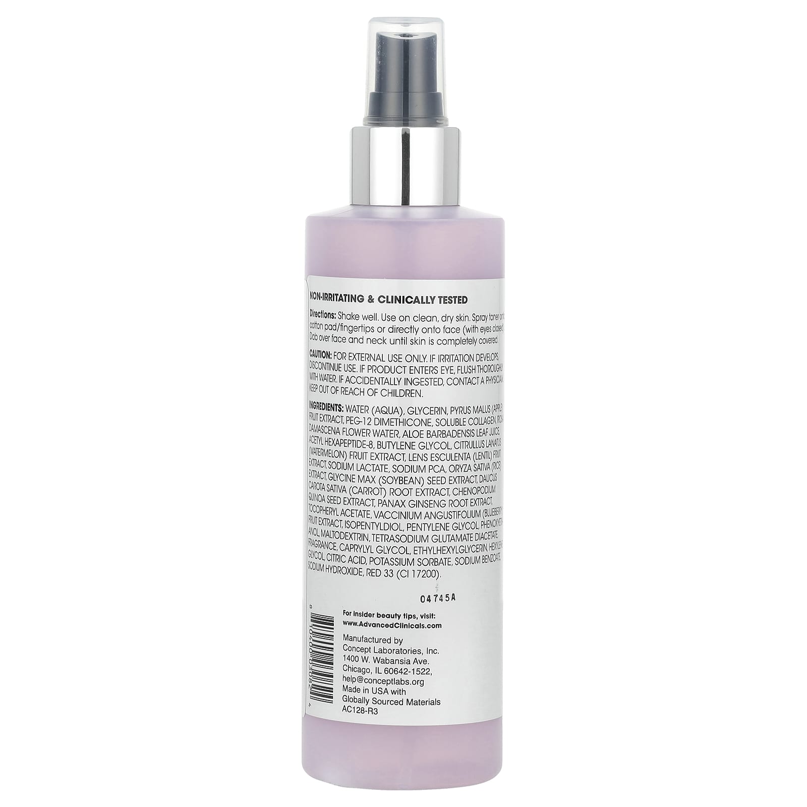 Advanced Clinicals, Rosewater Toner, Tone & Tighten Formula, 8 fl oz (237 ml)