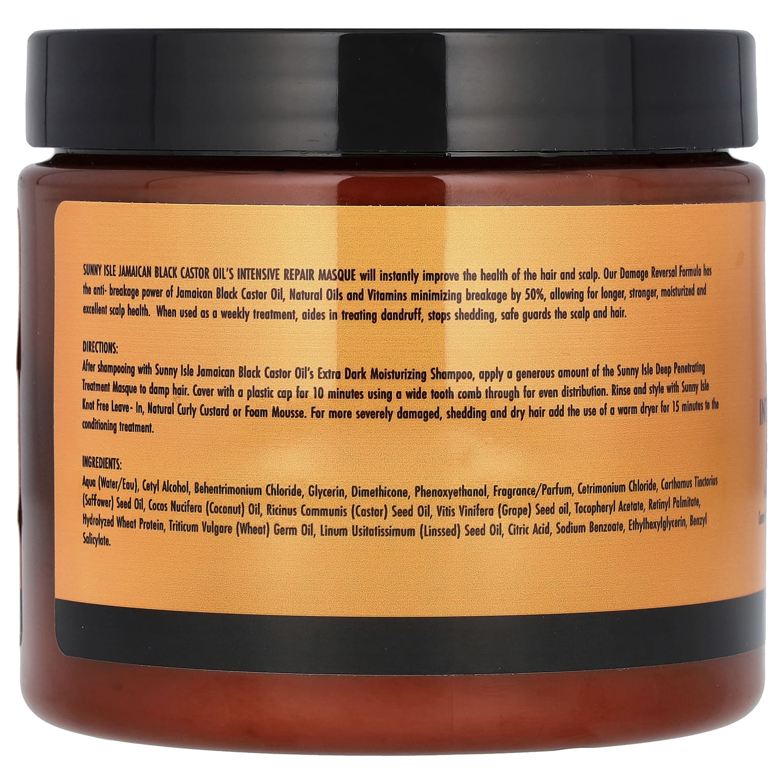 Sunny Isle, Jamaican Black Castor Oil, Intensive Repair Masque, 16 fl oz