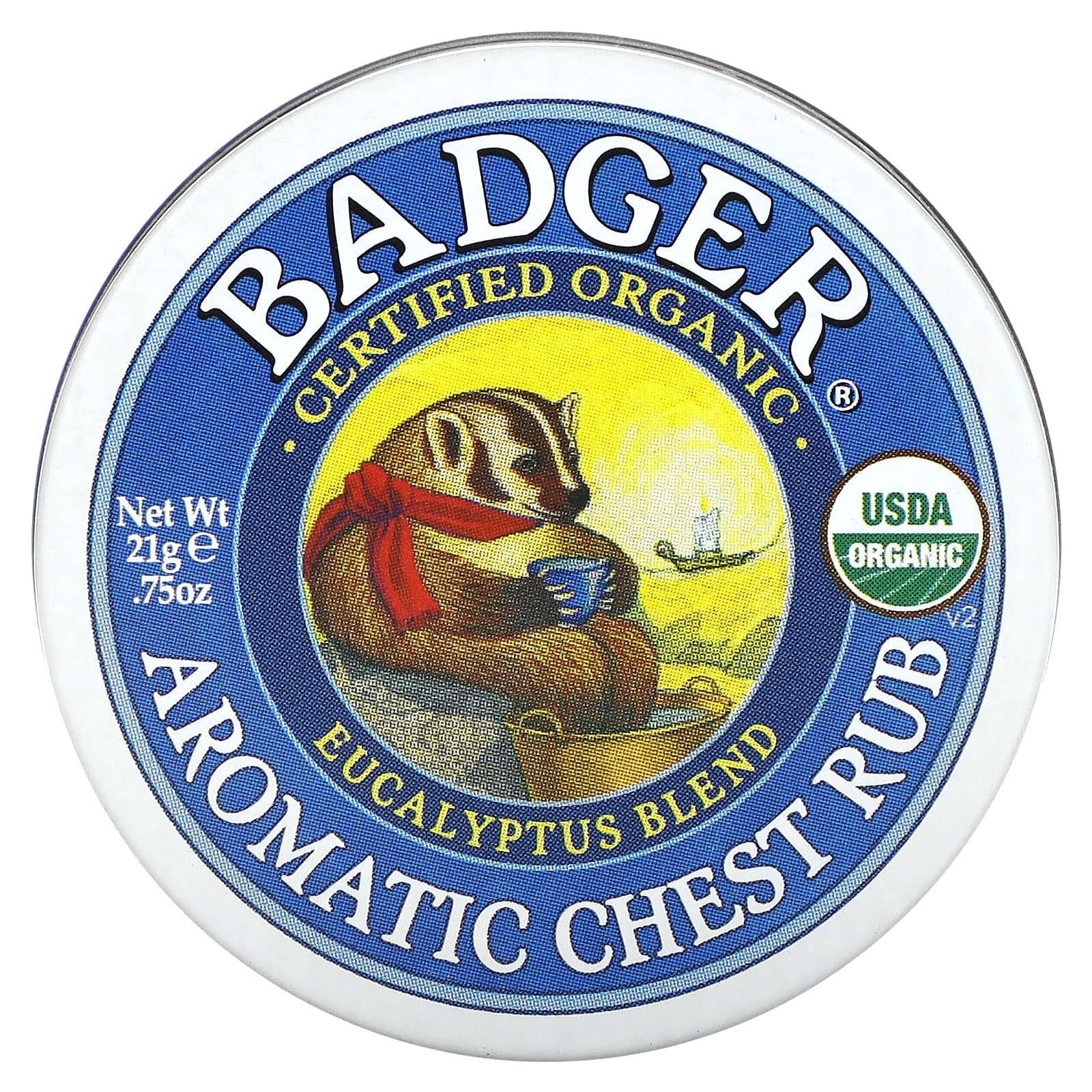 Badger, Organic Aromatic Chest Rub, Eucalyptus Blend, 0.75 oz (21 g)