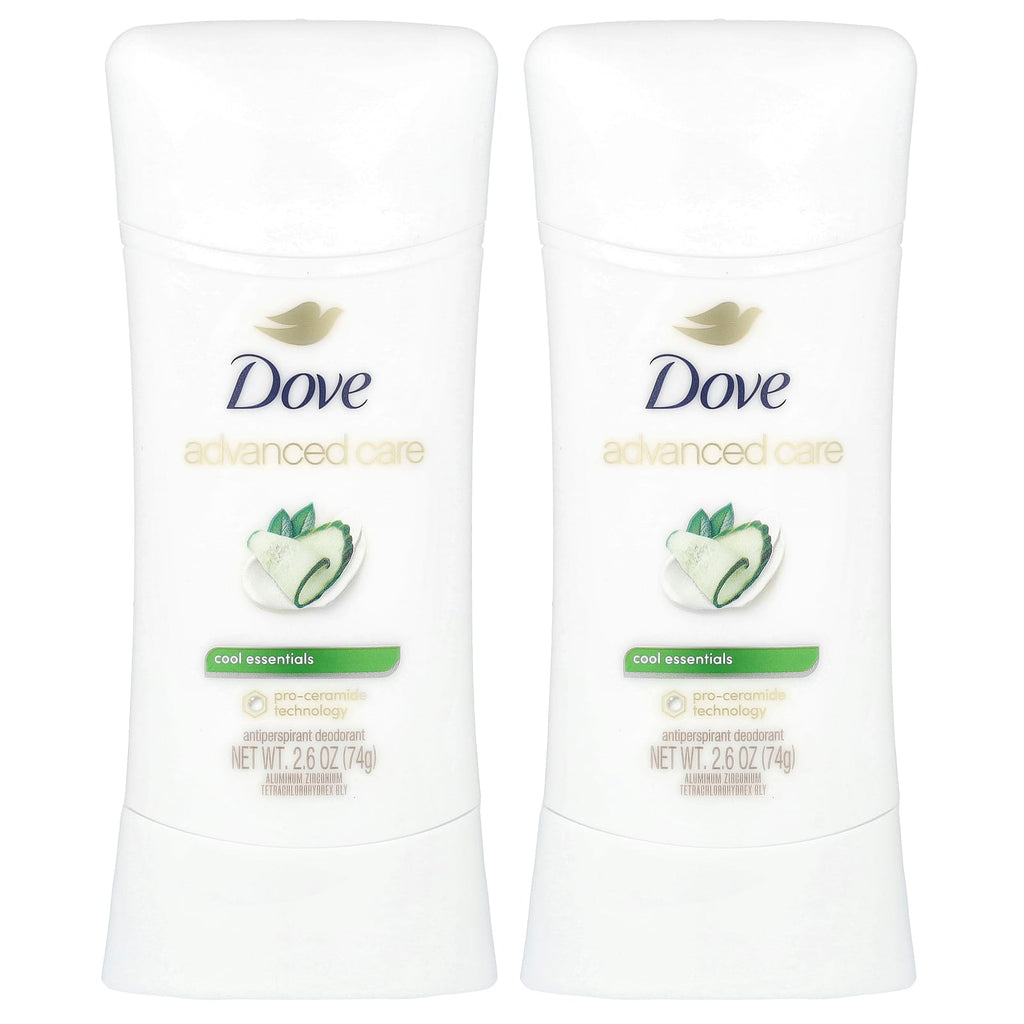 Dove, Advanced Care, Anti-Perspirant Deodorant, Cool Essentials, 2 Pack, 2.6 oz (74 g) Each