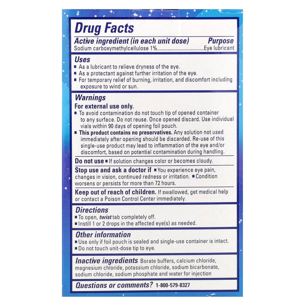 TheraTears, Nighttime Dry Eye Therapy, Lubricant Eye Gel, 30 Single-Use Vials