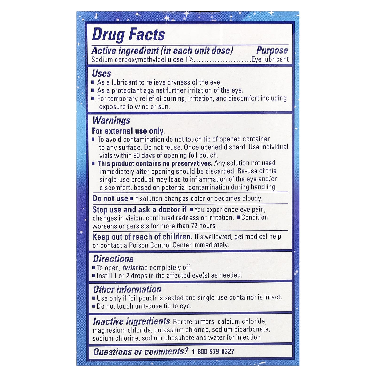 TheraTears, Nighttime Dry Eye Therapy, Lubricant Eye Gel, 30 Single-Use Vials