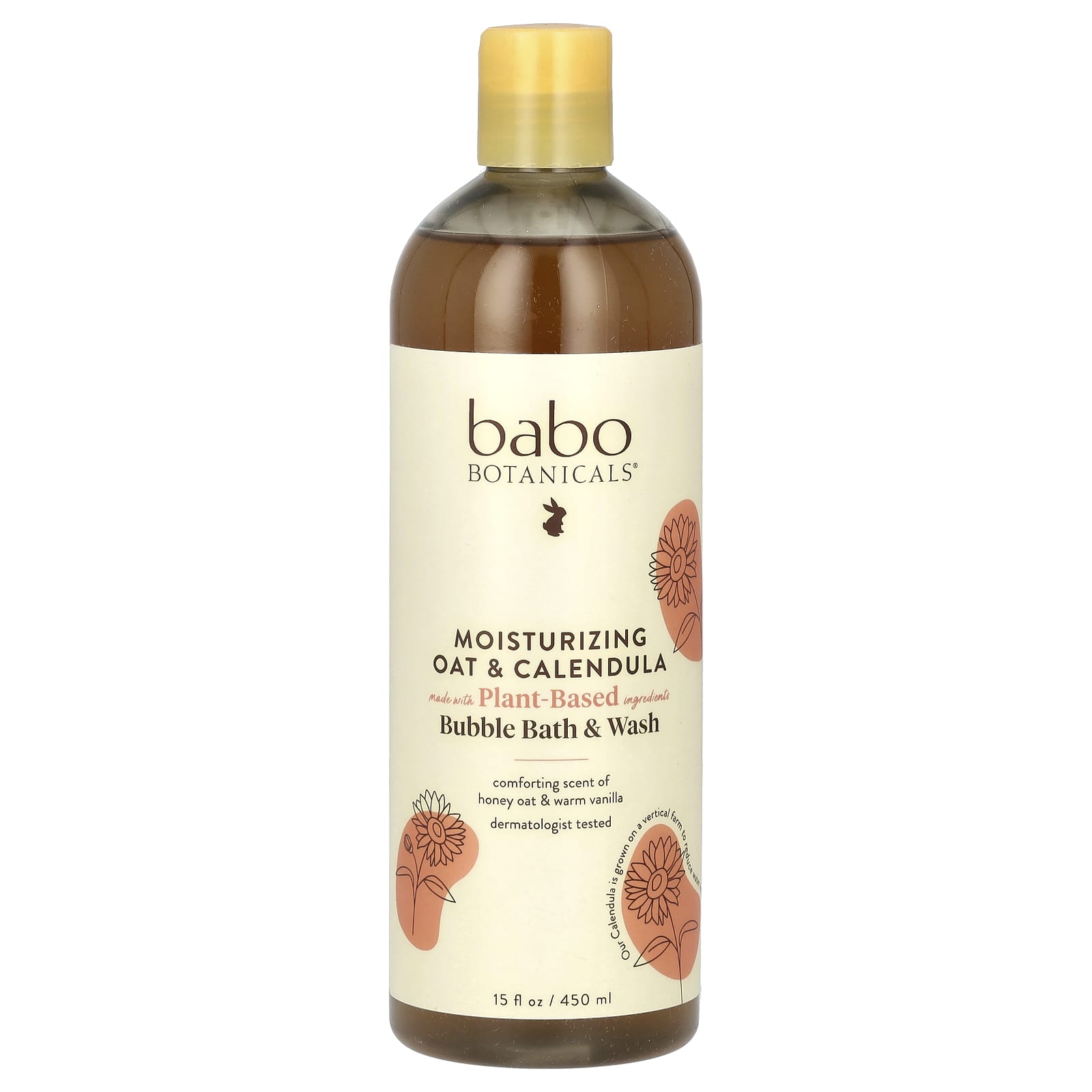 Babo Botanicals, Bubble Bath & Wash, Moisturizing Oat & Calendula, 15 fl oz (450 ml)