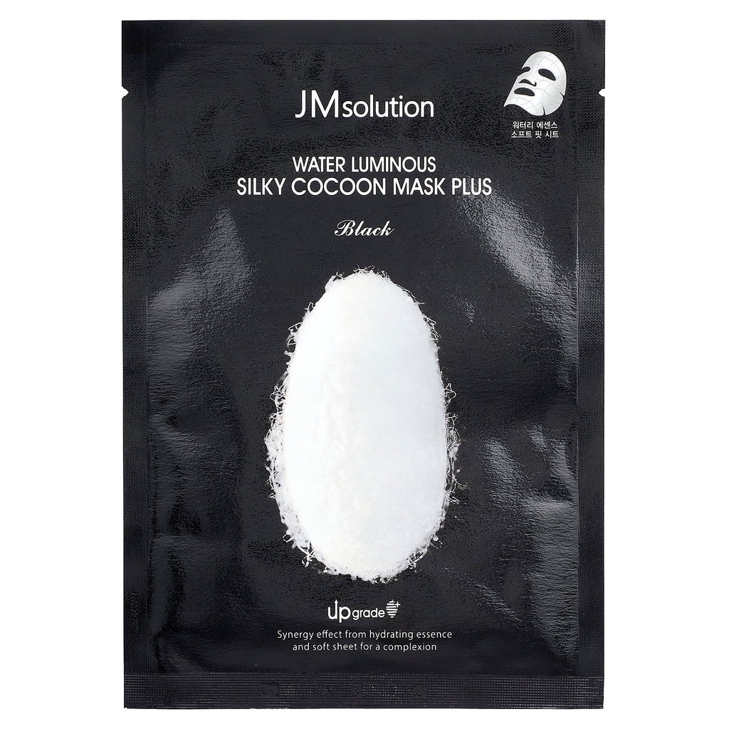 JM Solution, Water Luminous Silky Cocoon Beauty Mask Plus, Black, 1 Sheet, 1.18 oz (35 ml)