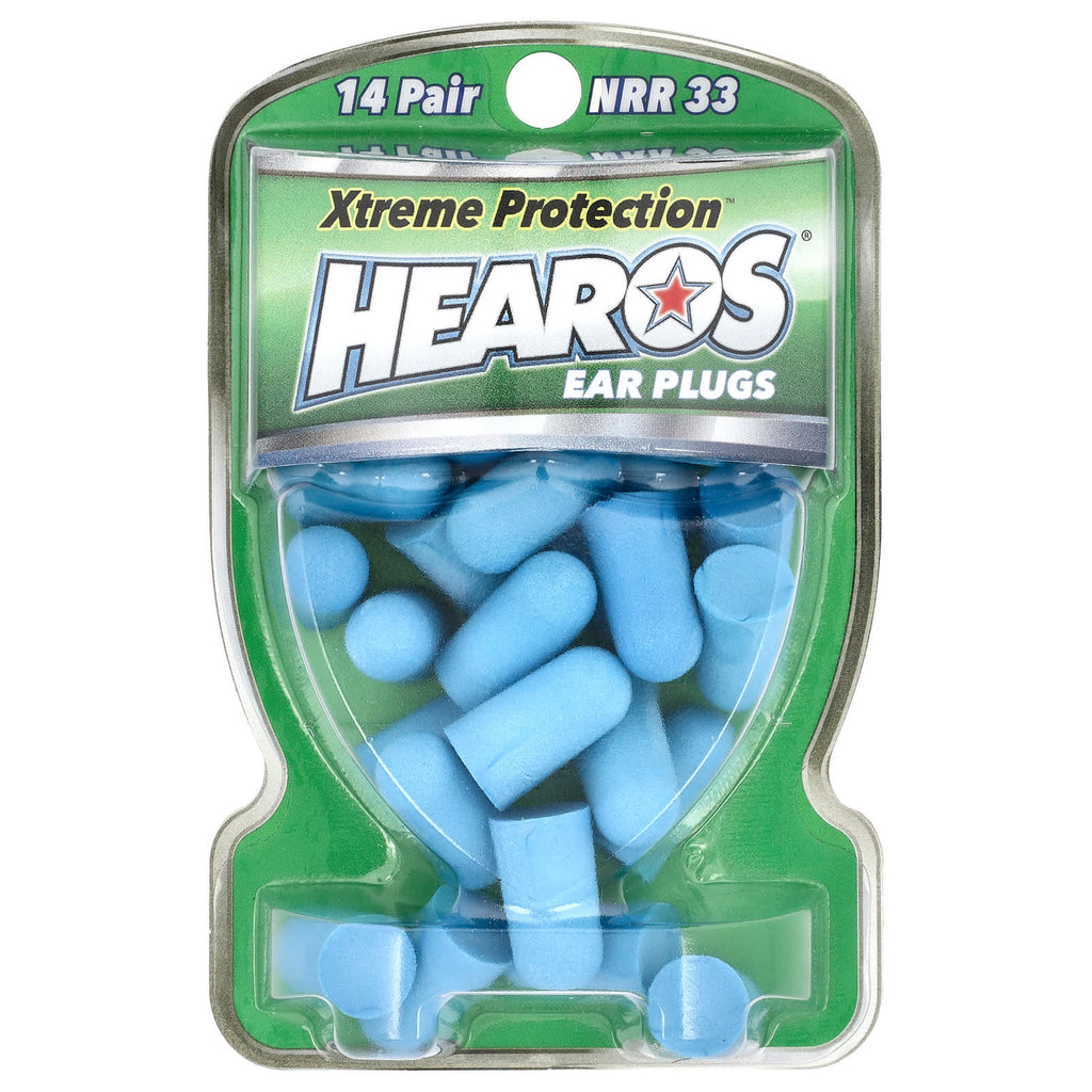 Hearos, Xtreme Protection™ Ear Plugs, Blue, NRR 33, 14 Pairs