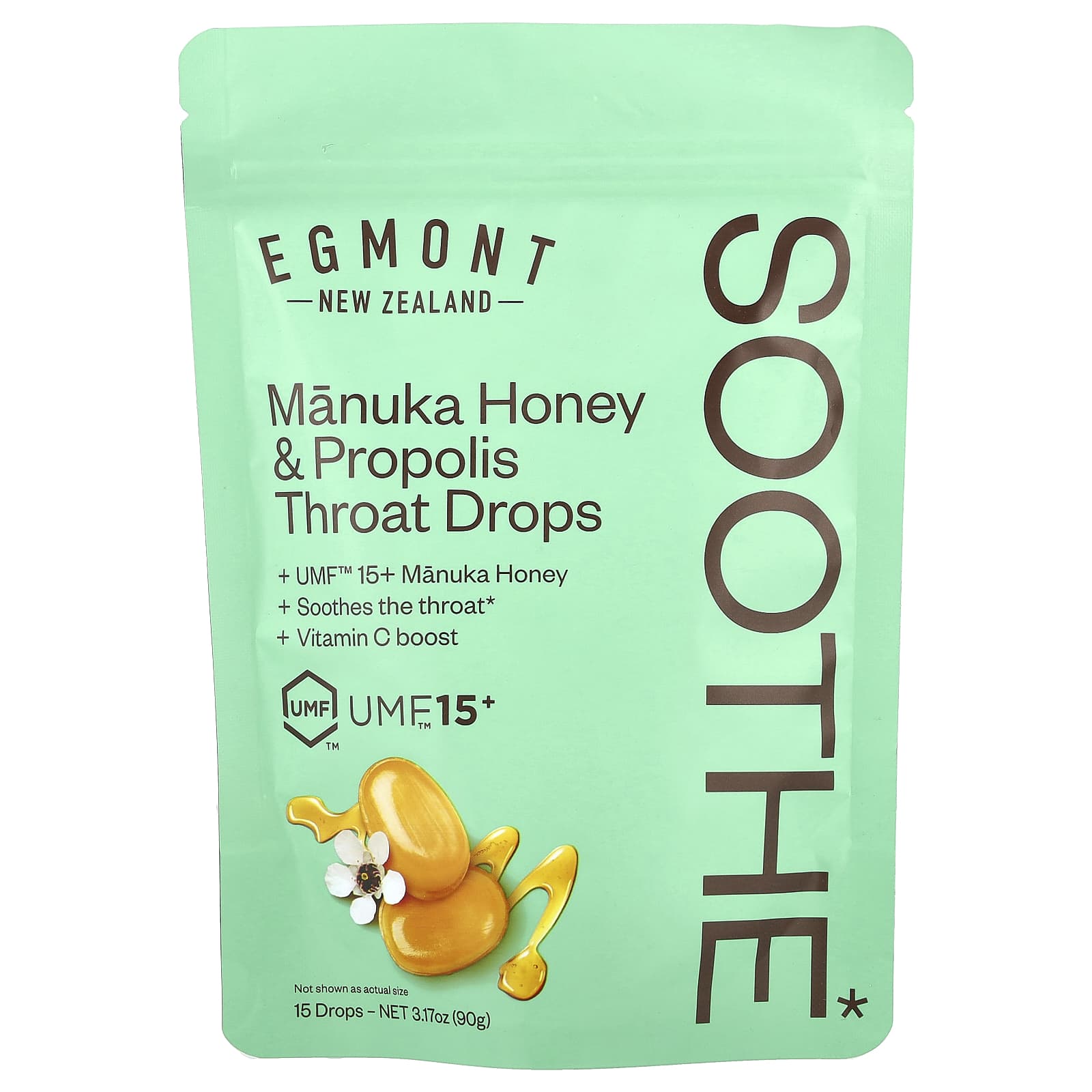 Egmont Honey, Manuka Honey & Propolis Throat Drops, 15 Drops, 3.17 oz (90 g)