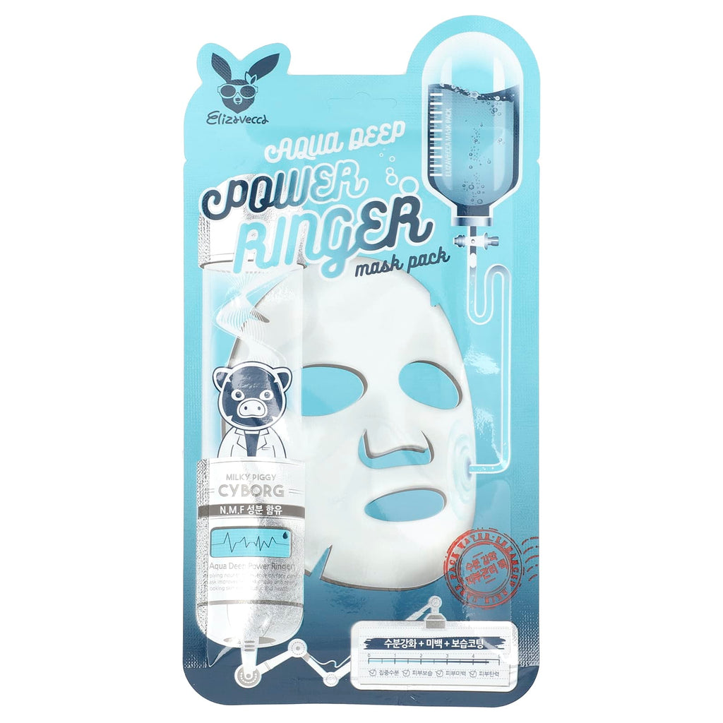 Elizavecca, Aqua Deep Power Ringer Beauty Mask Pack, 1 Sheet, 0.78 fl oz (23 ml)